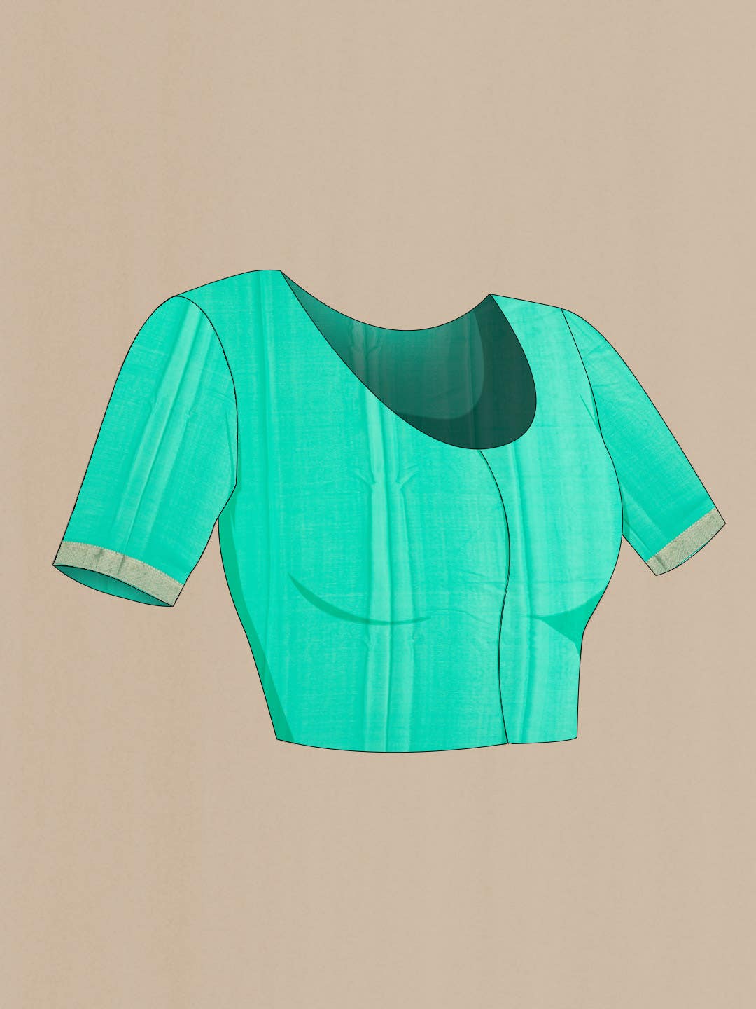 Green Mysore Chiffon Saree - Image 5