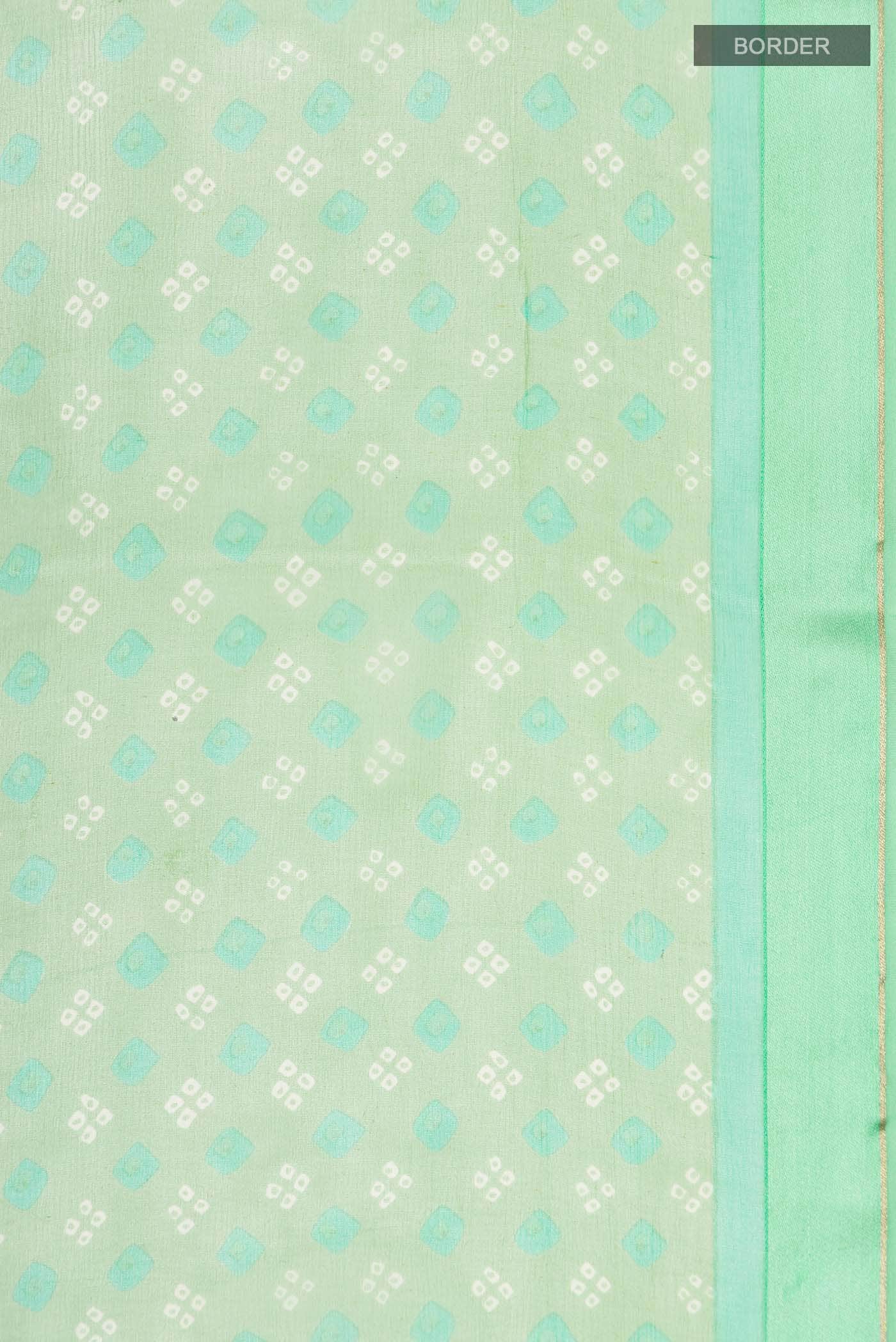 Green Mysore Chiffon Saree - Image 4