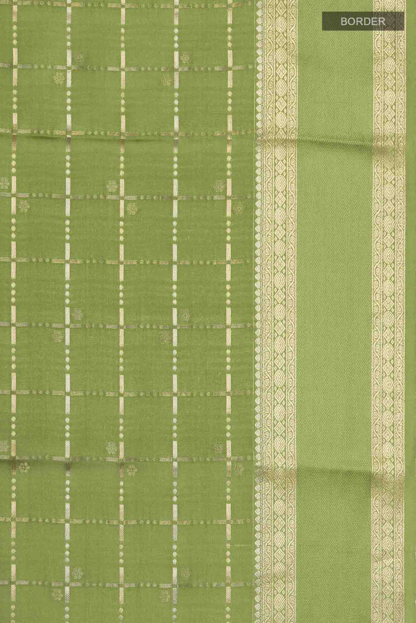 Green Mysore Crepe Saree - Image 3