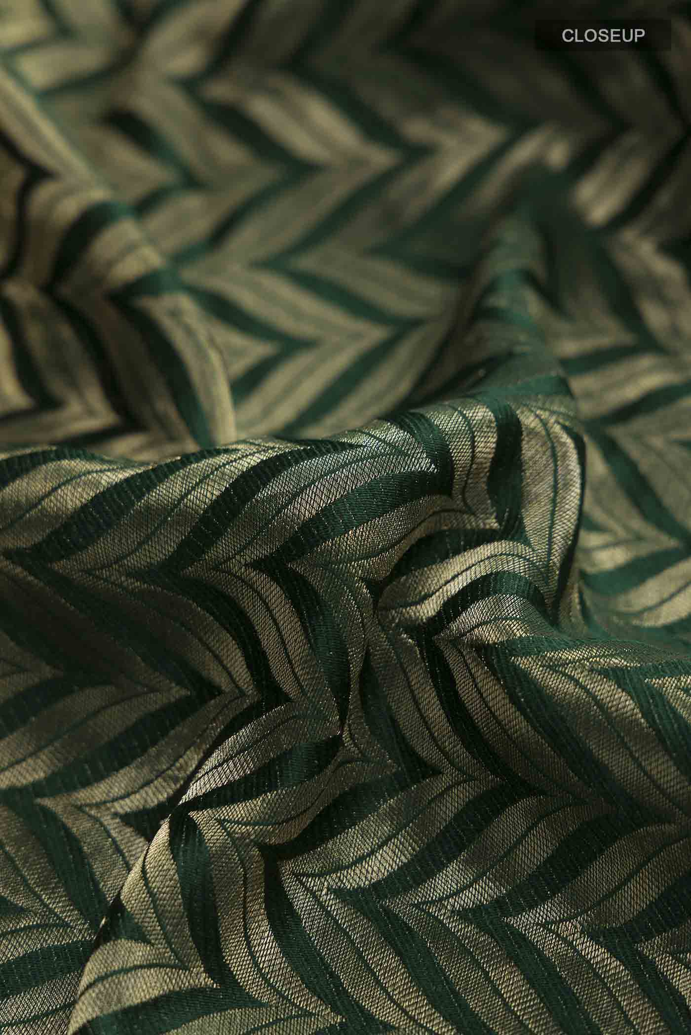 Green Mysore Crepe Saree - Image 2