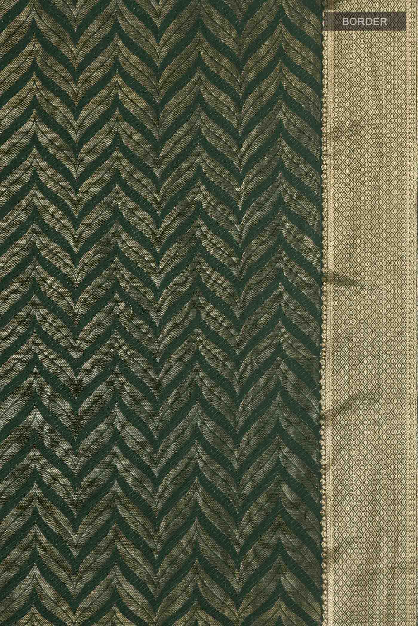 Green Mysore Crepe Saree - Image 3