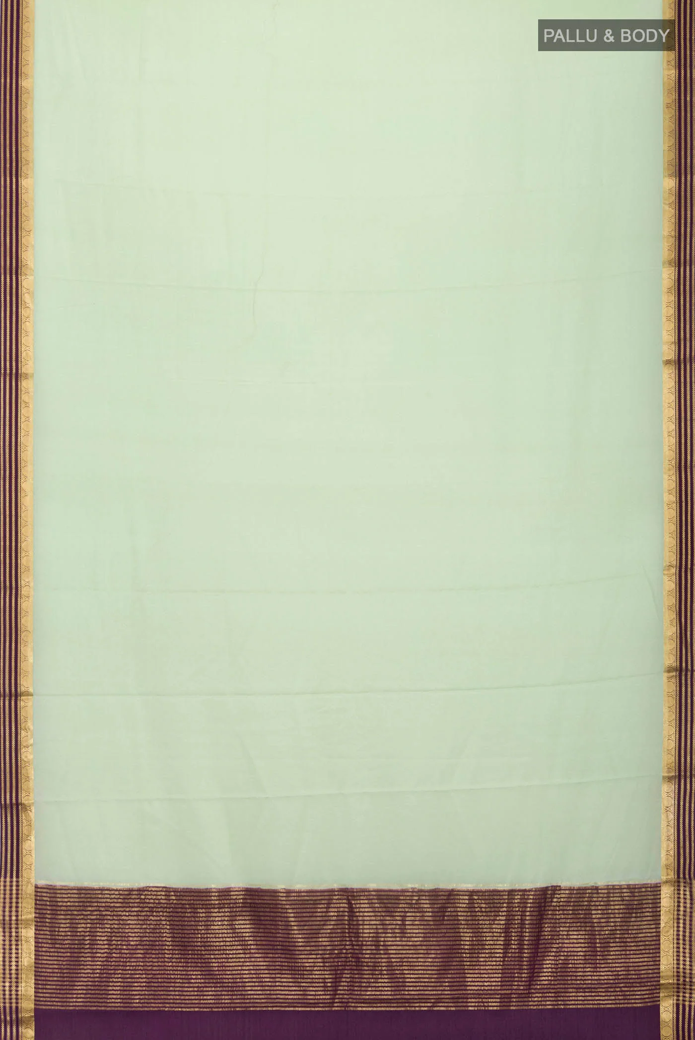 Green Mysore Crepe Saree - Image 5