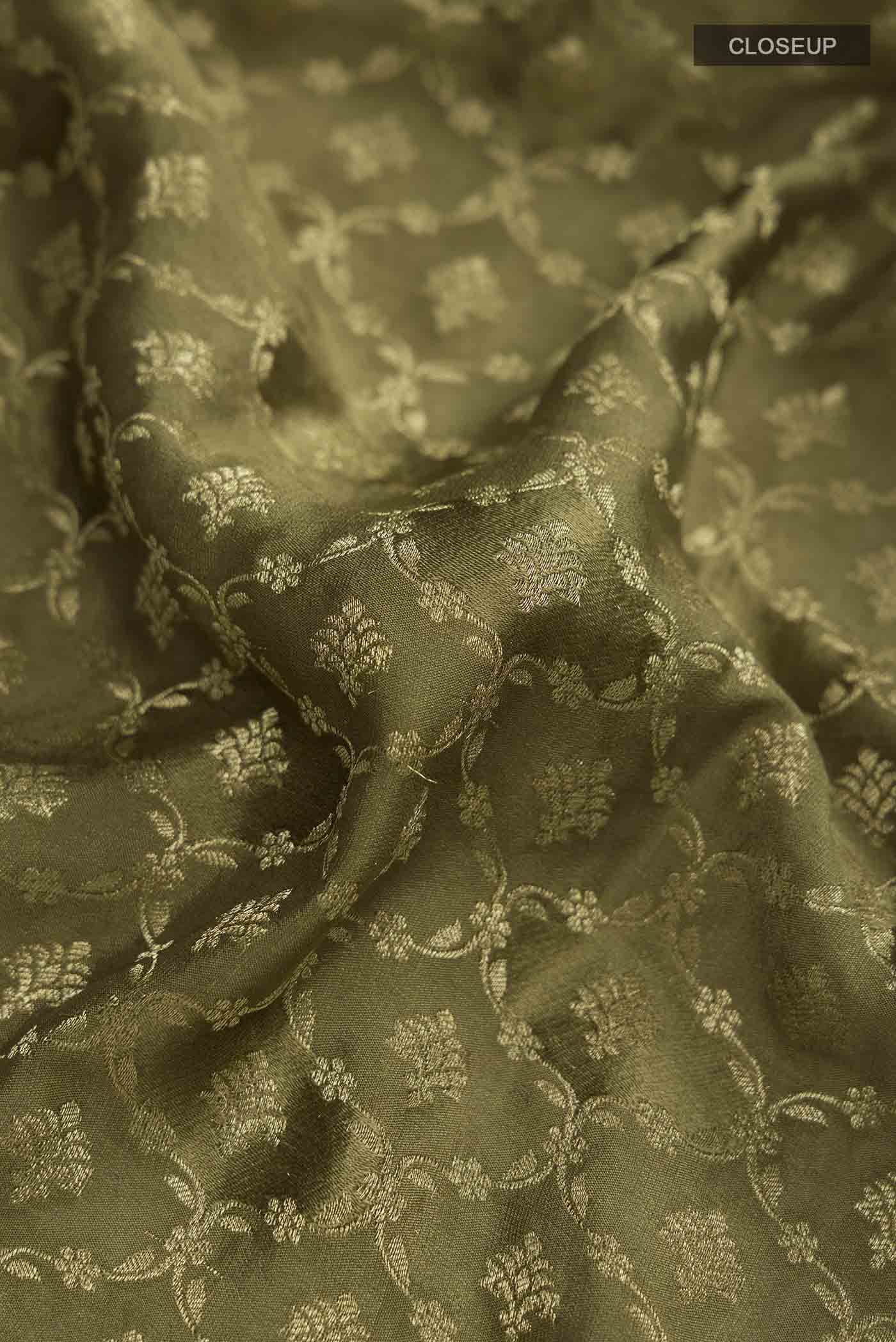 Green Mysore Crepe Saree - Image 2