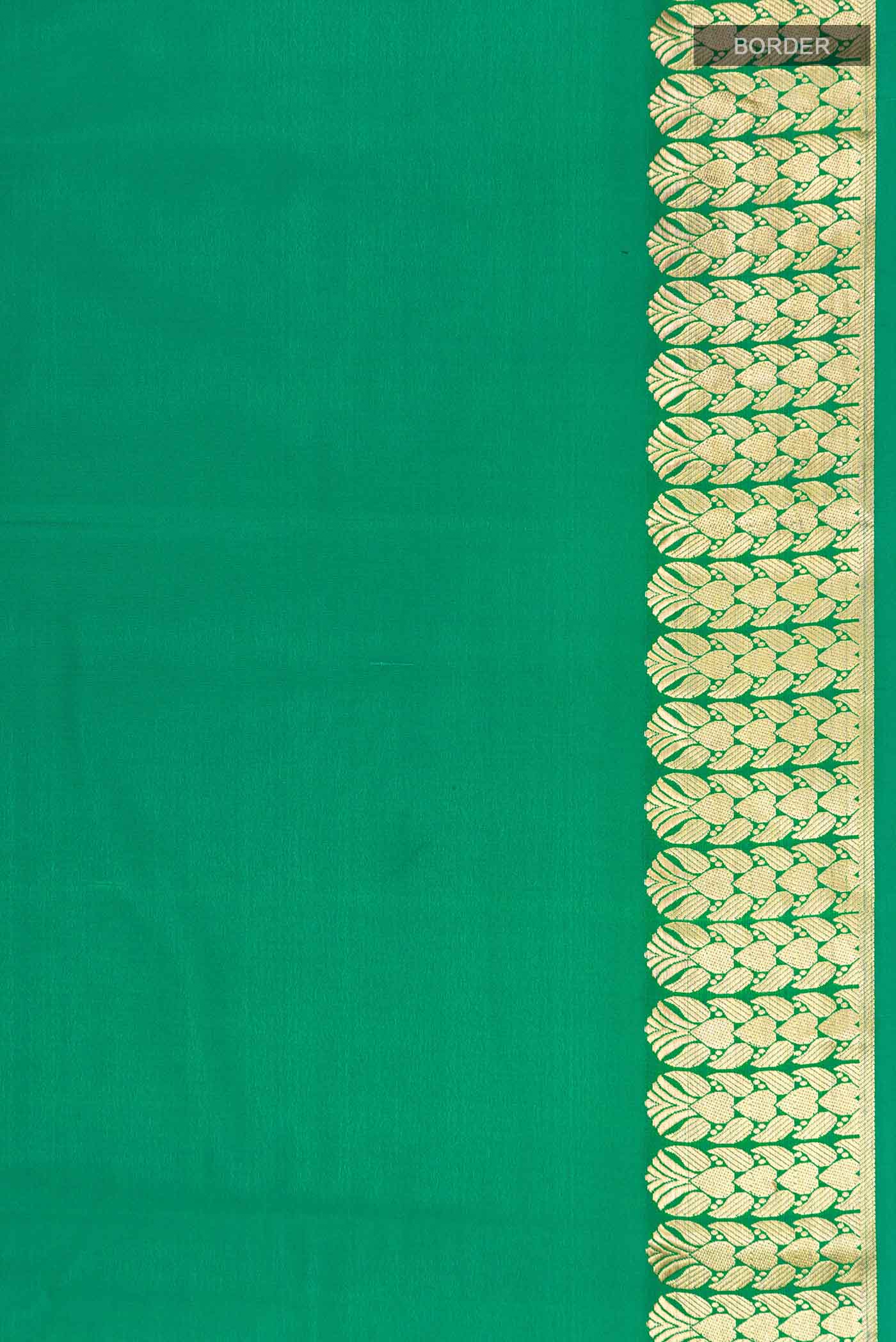 Green Mysore Crepe Saree - Image 3
