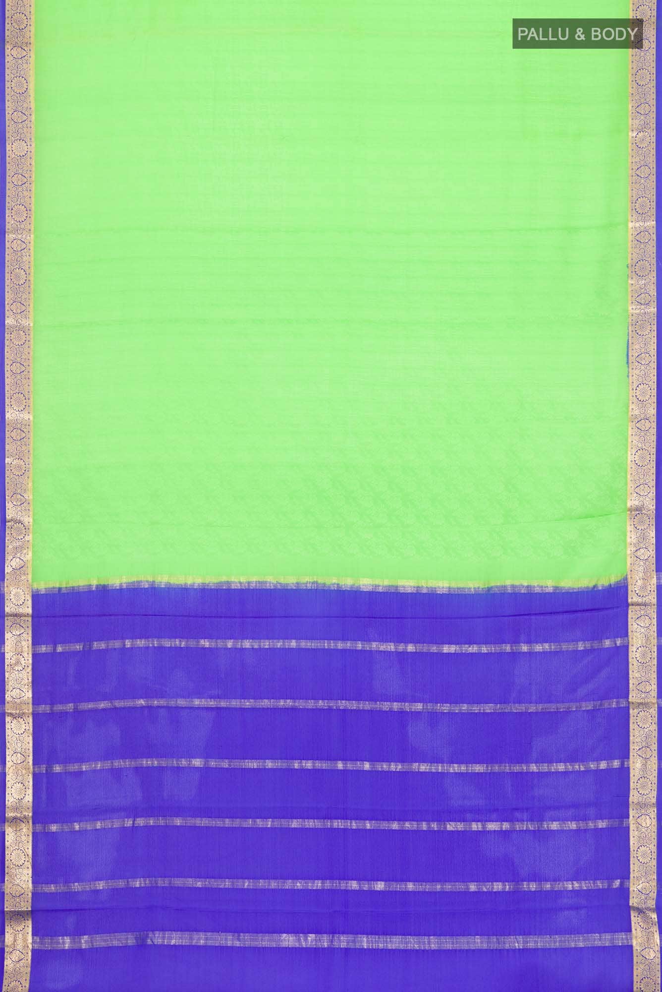 Green Mysore Crepe Saree - Image 3