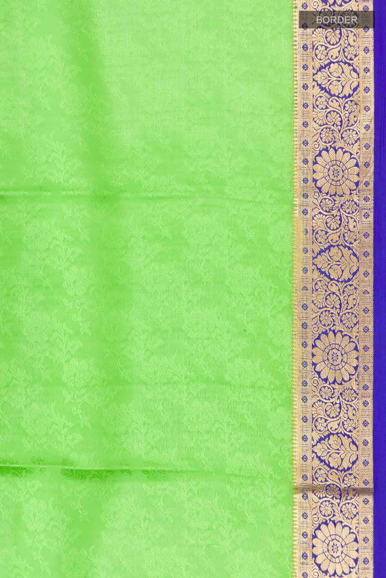 Green Mysore Crepe Saree - Image 4