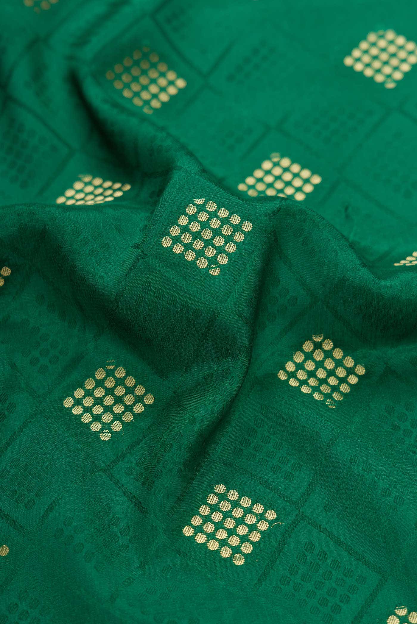 Green Mysore Crepe Saree - Image 2