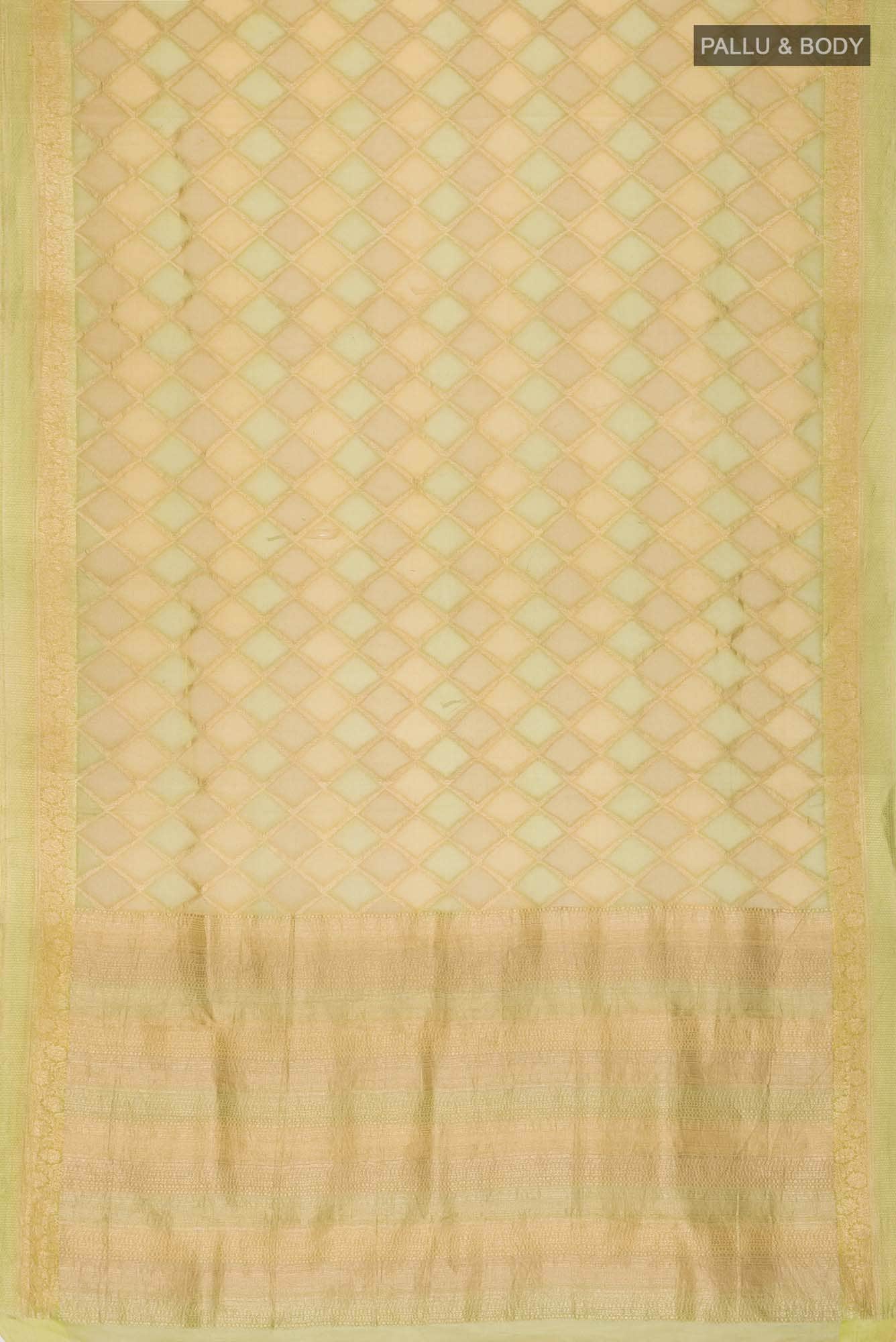 Green Mysore Georgette Saree - Image 4