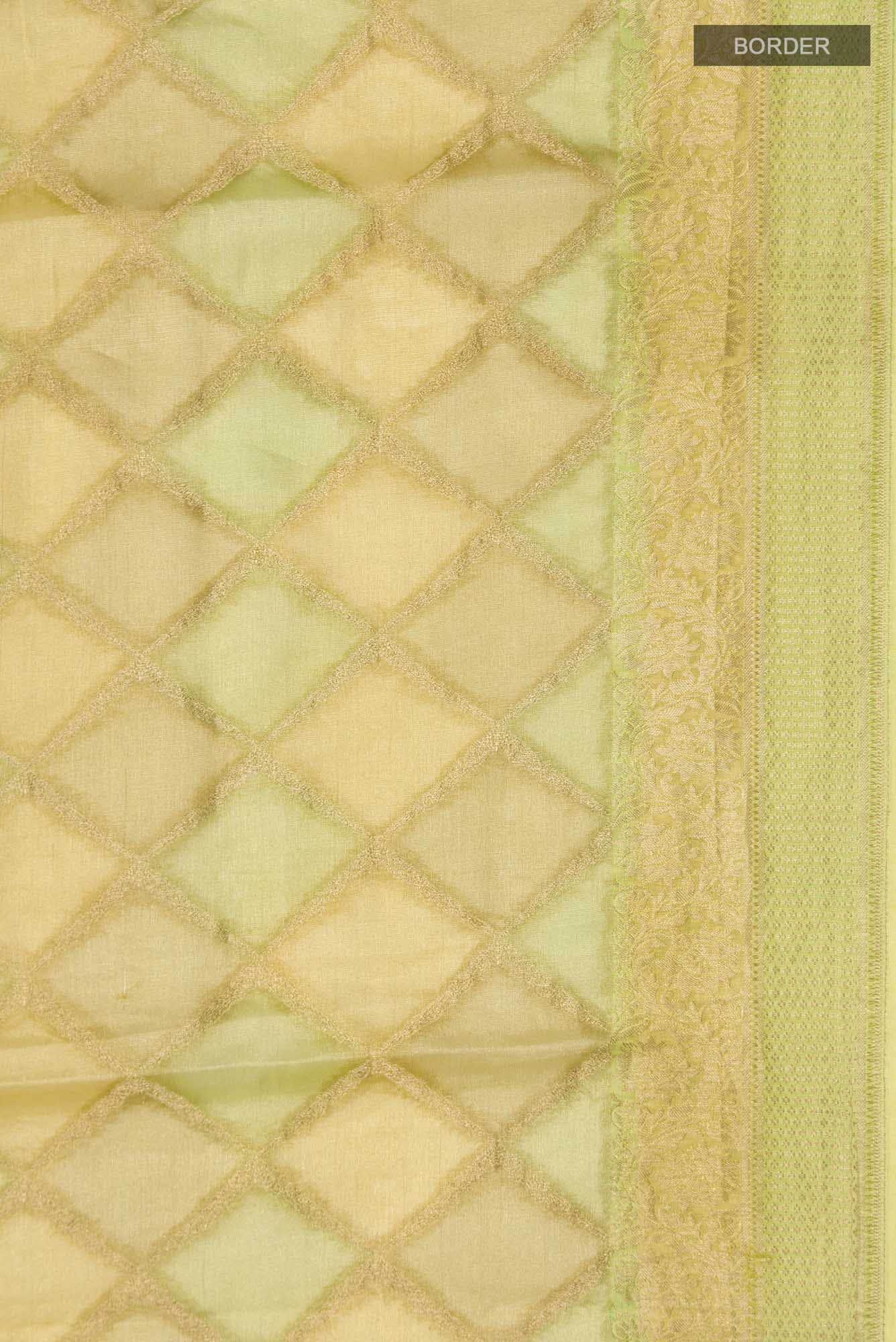 Green Mysore Georgette Saree - Image 5