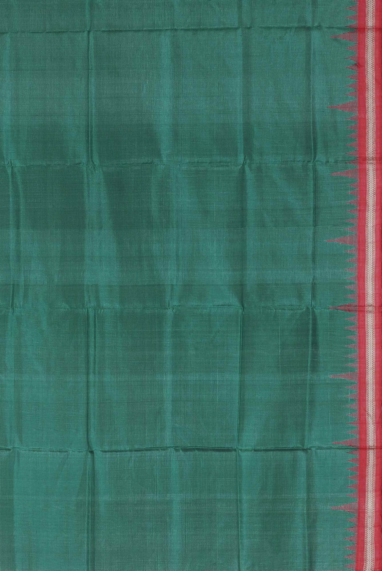Green Orissa Silk Saree - Image 5