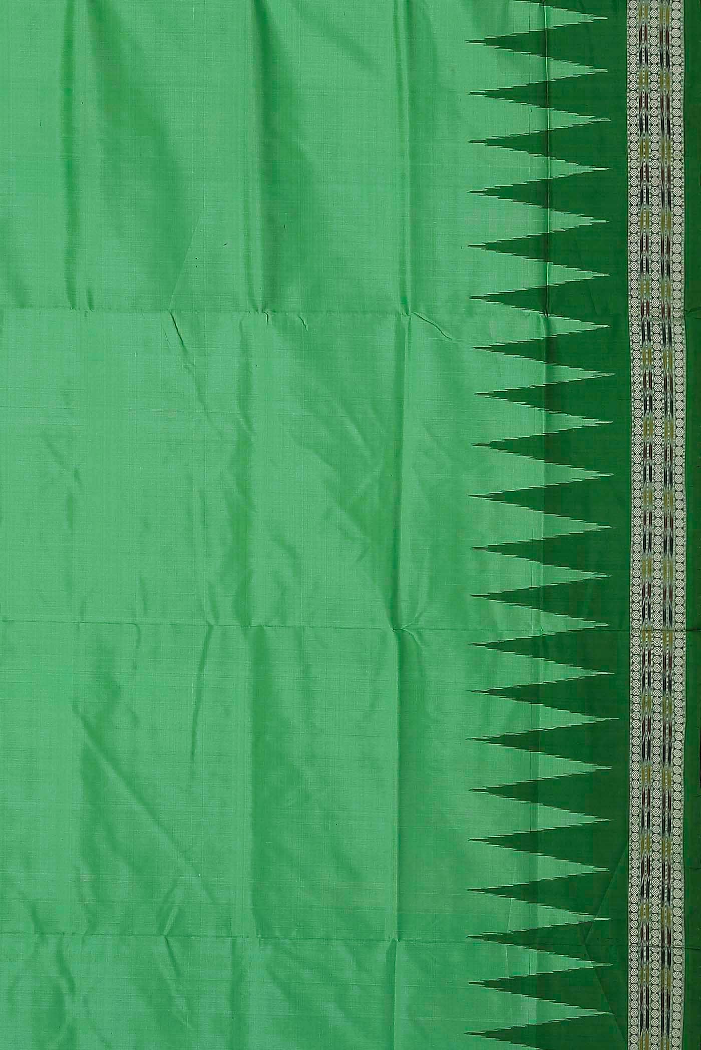 Green Orissa Silk Saree - Image 6
