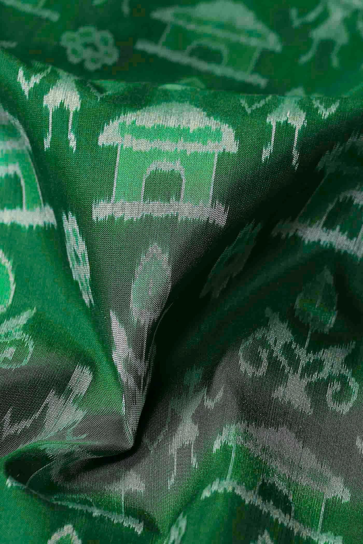 Green Orissa Silk Saree - Image 3