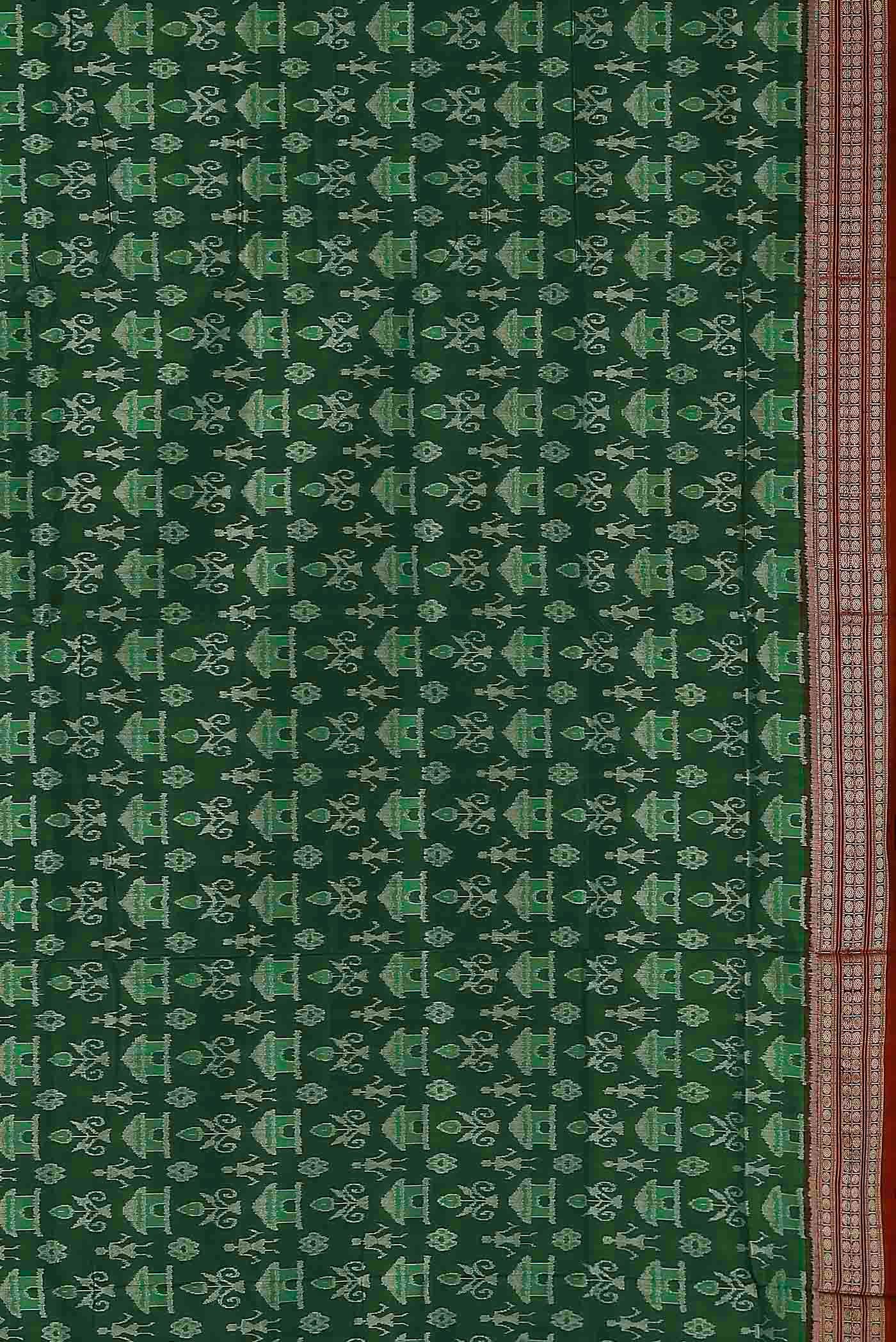 Green Orissa Silk Saree - Image 5