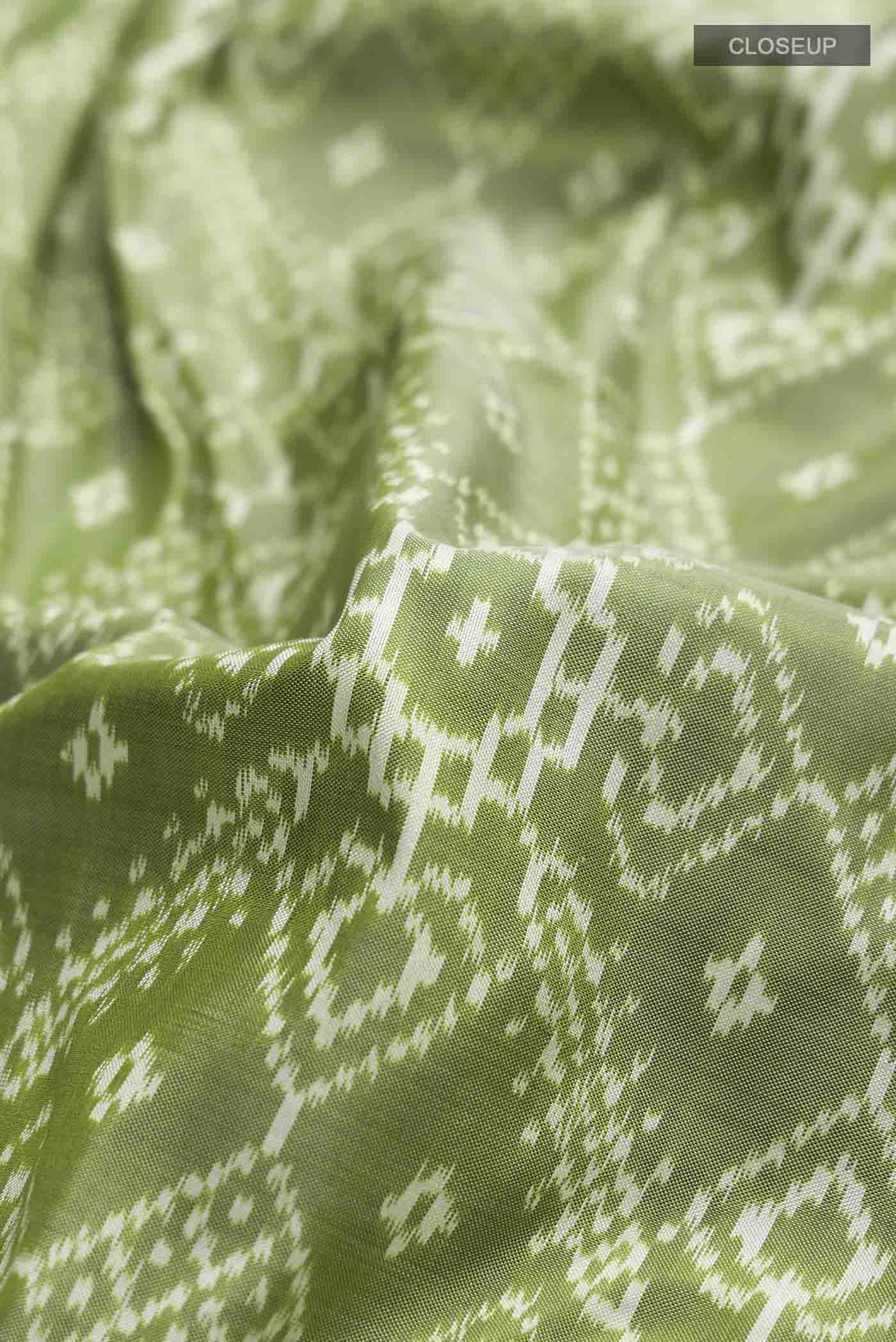 Green Pochampally Silk Saree - Image 2