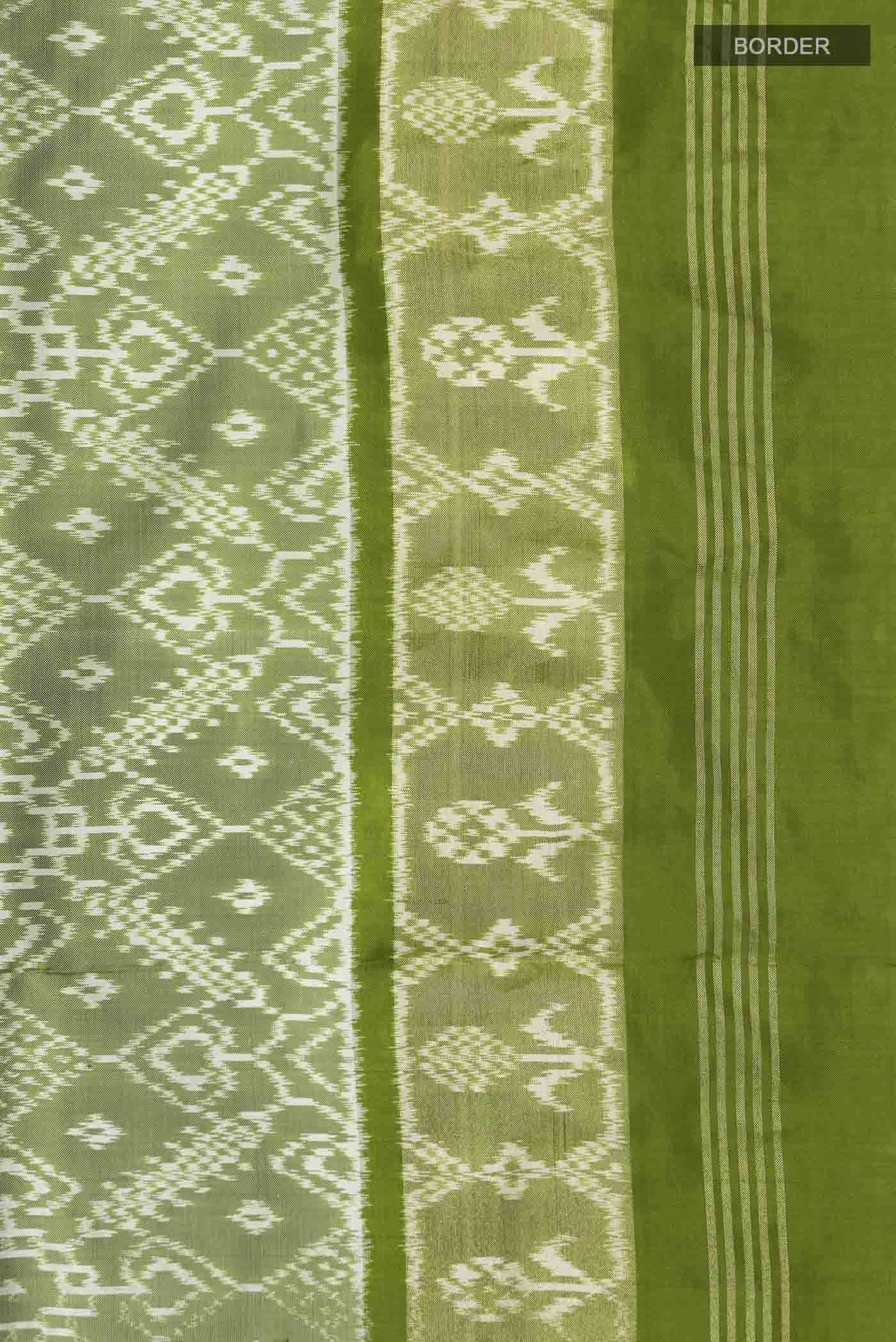 Green Pochampally Silk Saree - Image 3