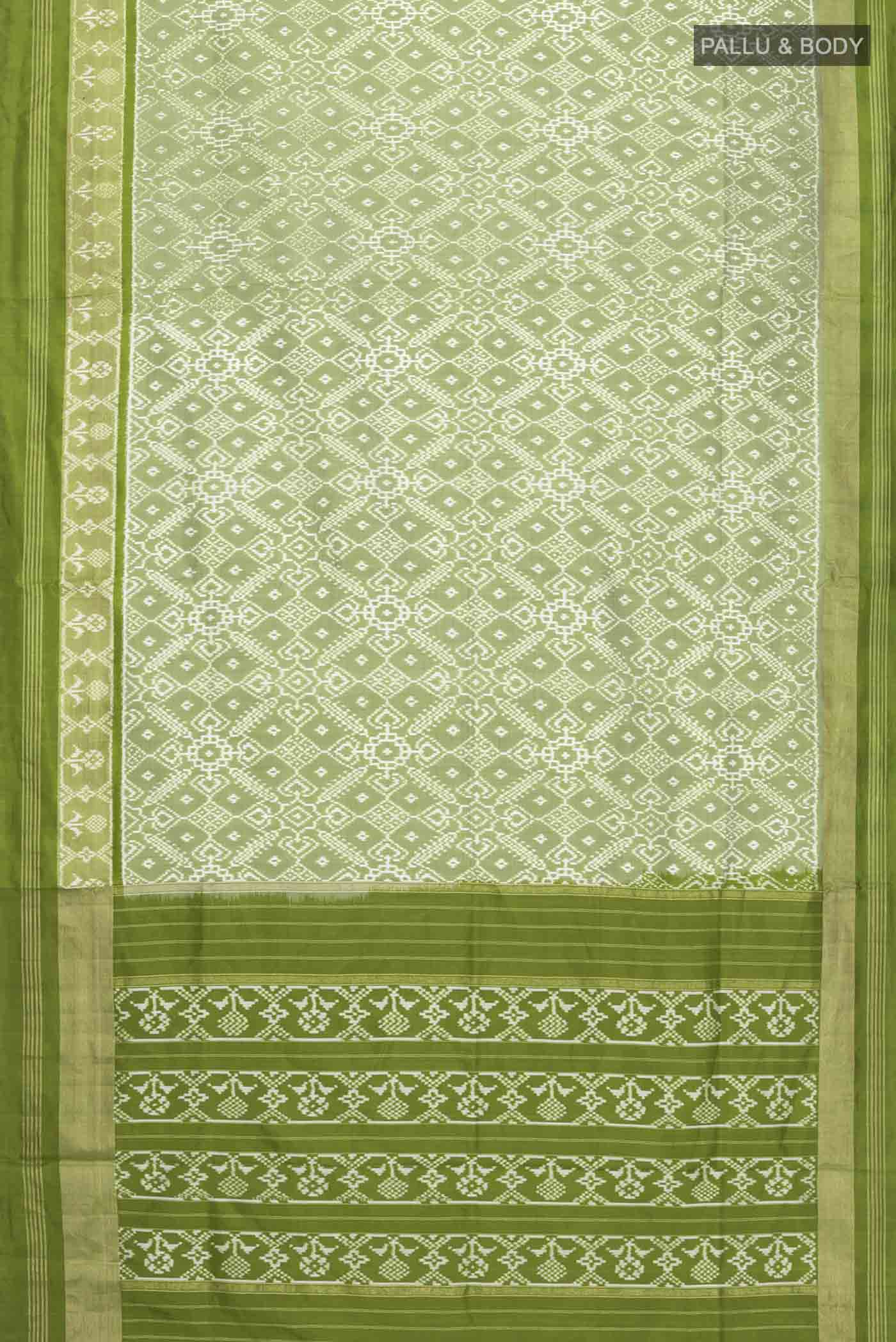 Green Pochampally Silk Saree - Image 6