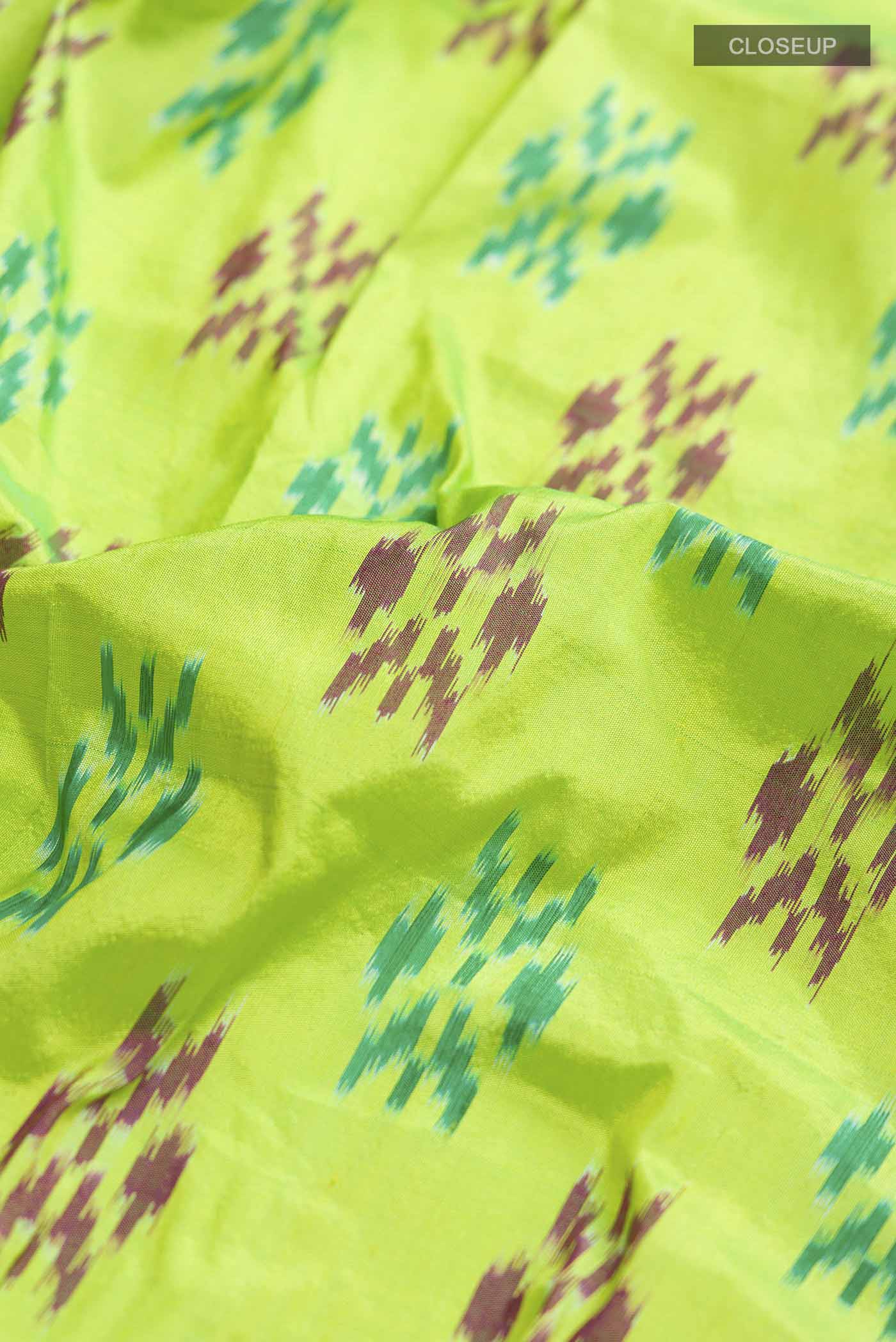 Green Pochampally Silk Saree - Image 2