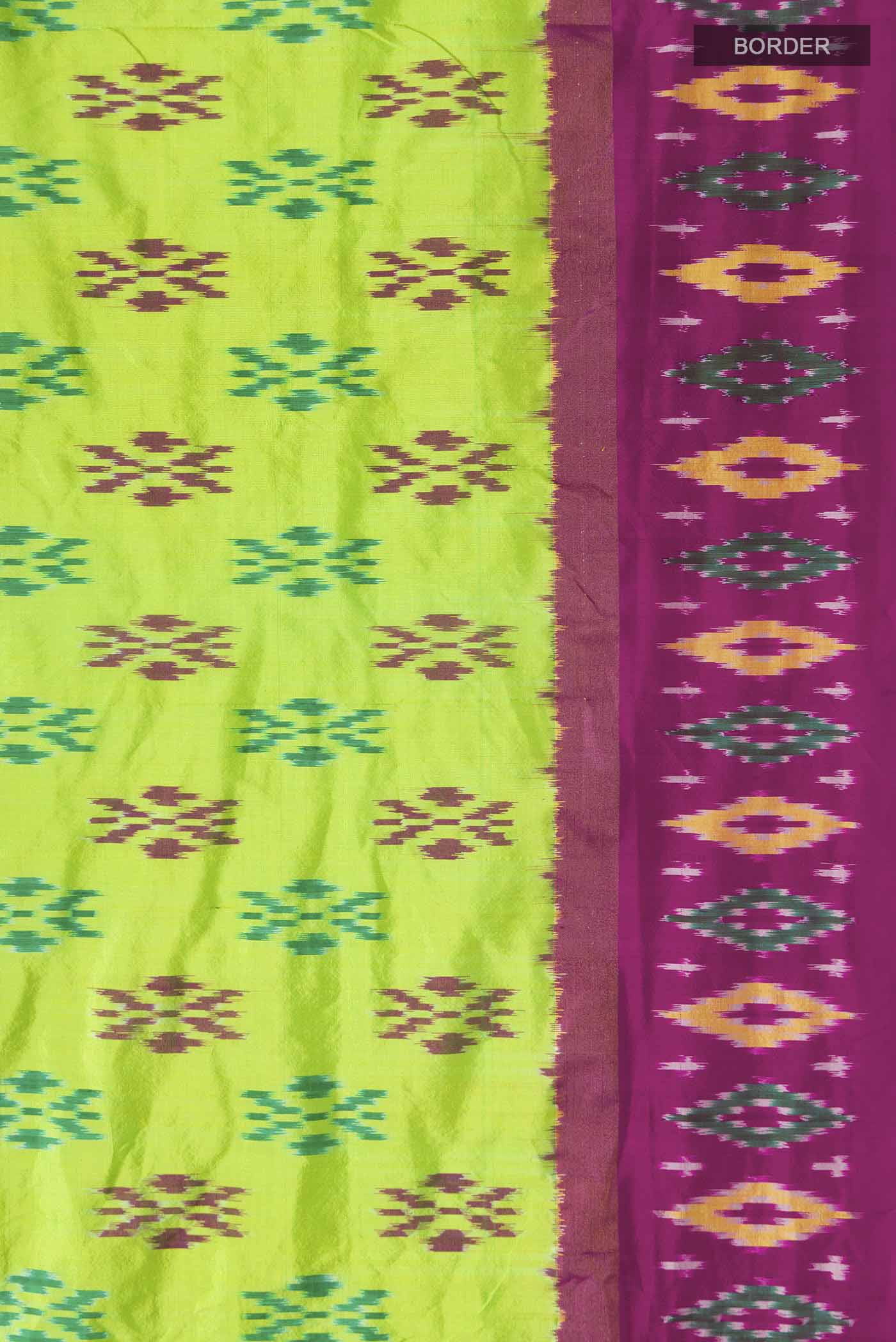 Green Pochampally Silk Saree - Image 3