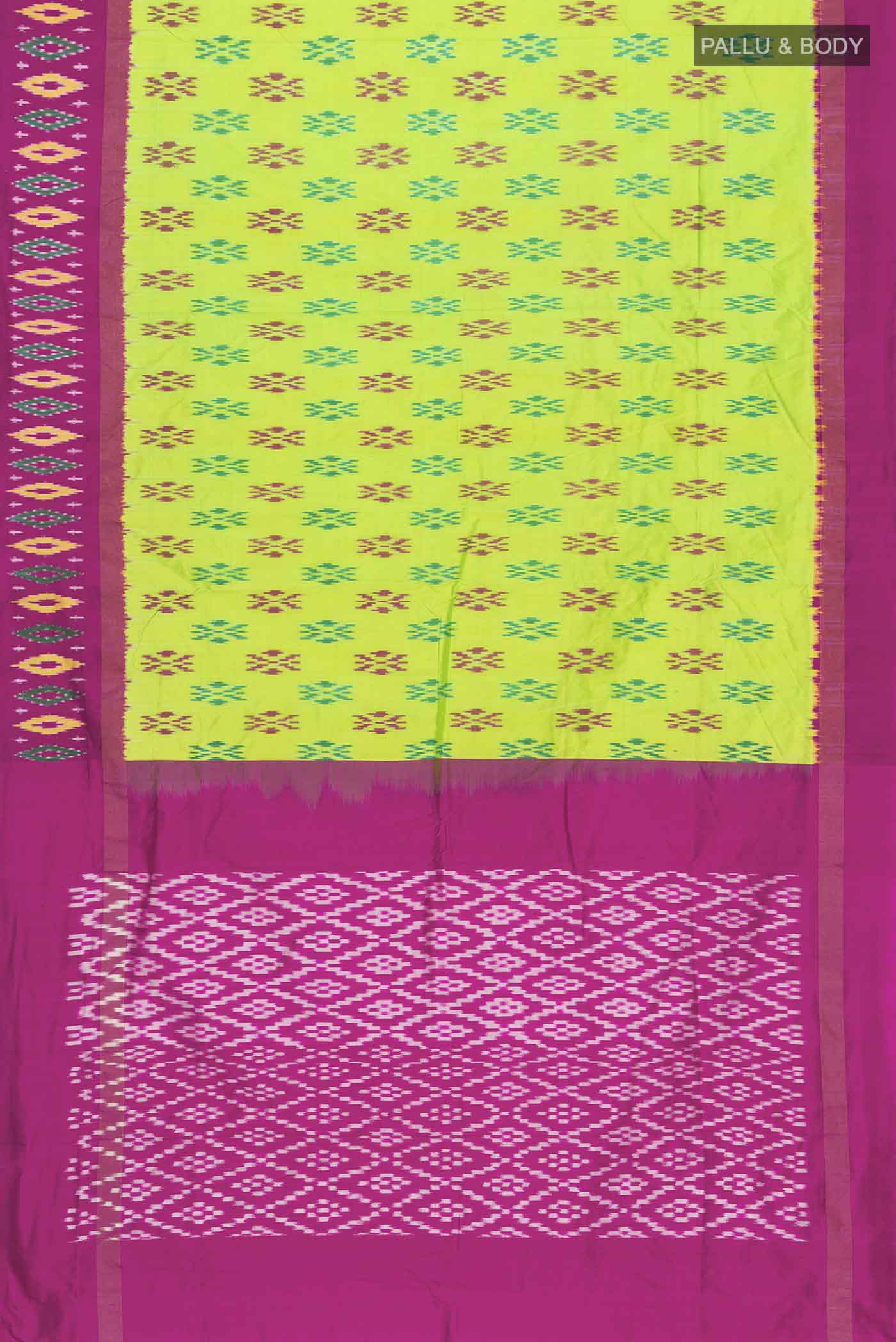 Green Pochampally Silk Saree - Image 5
