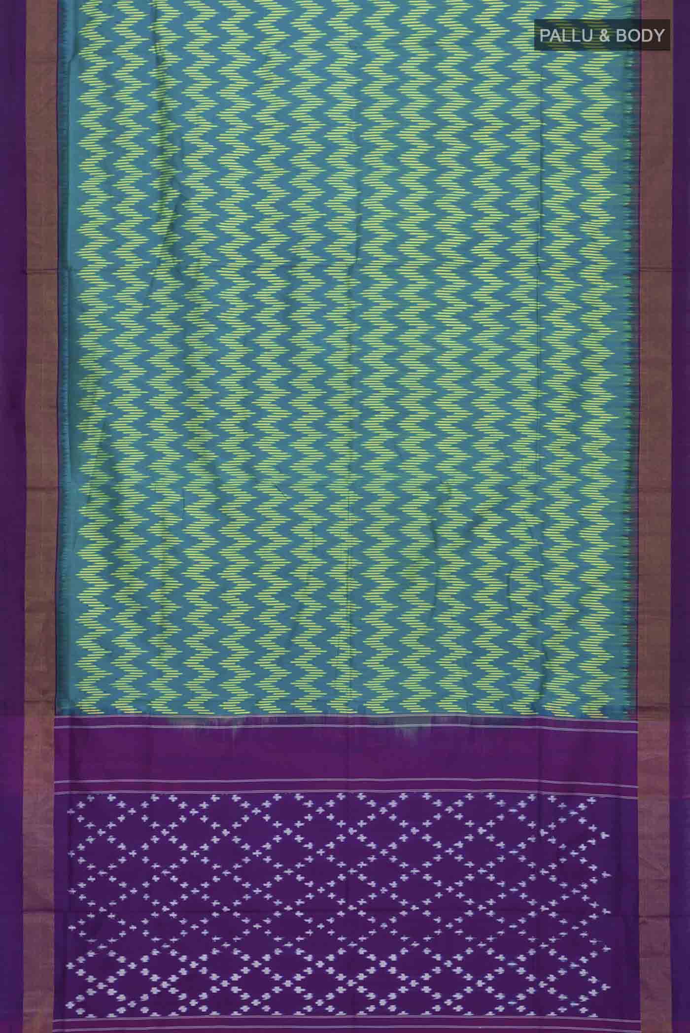 Green Pochampally Silk Saree - Image 5
