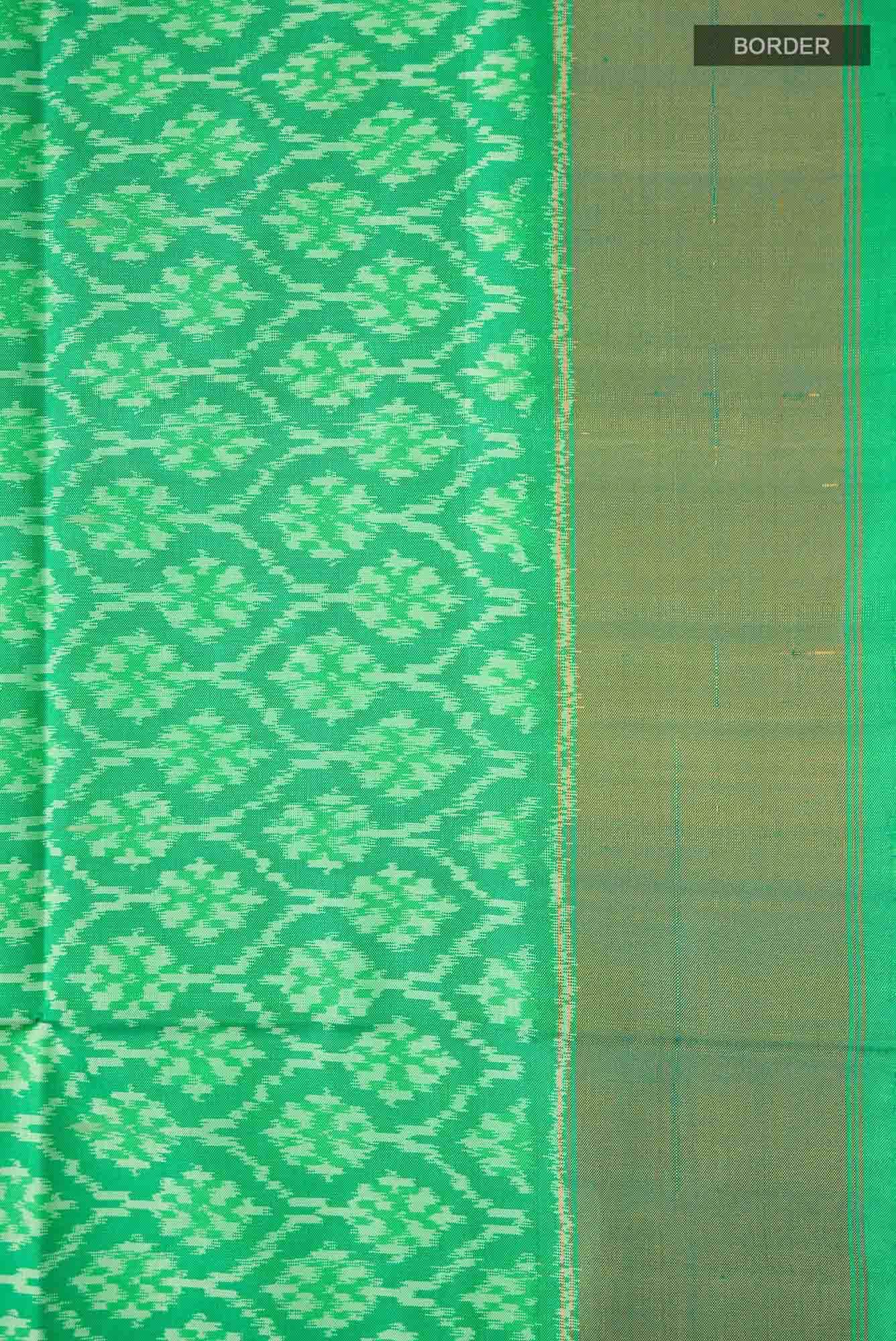 Green Pochampally Silk Saree - Image 5