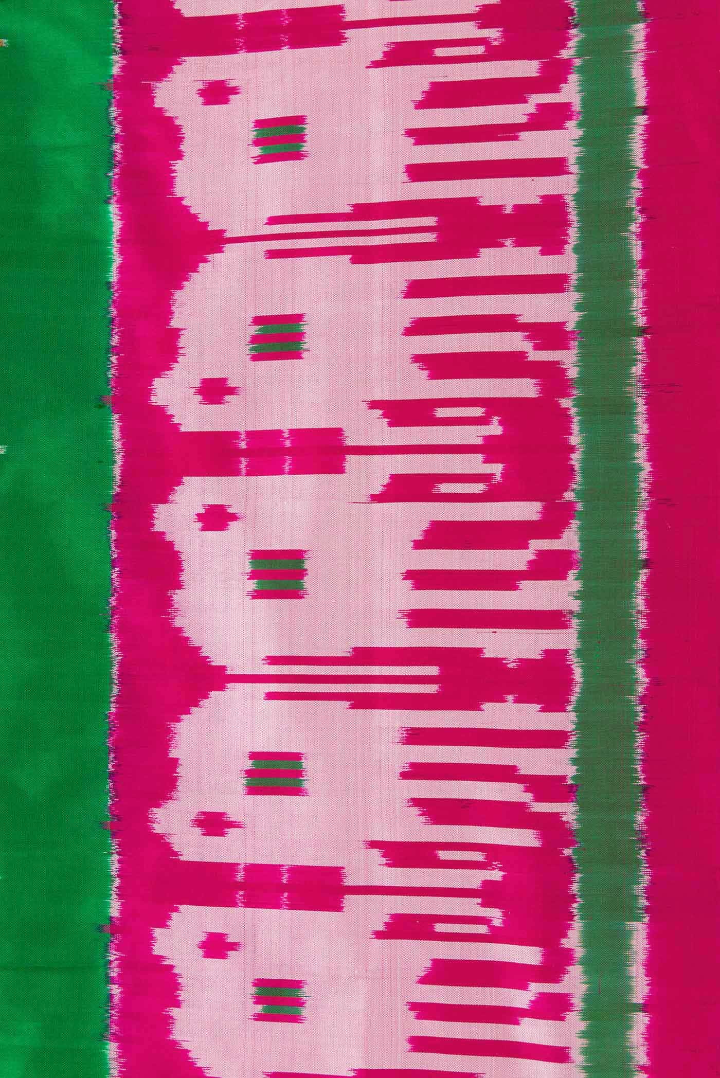 Green Pochampally Silk Saree - Image 3