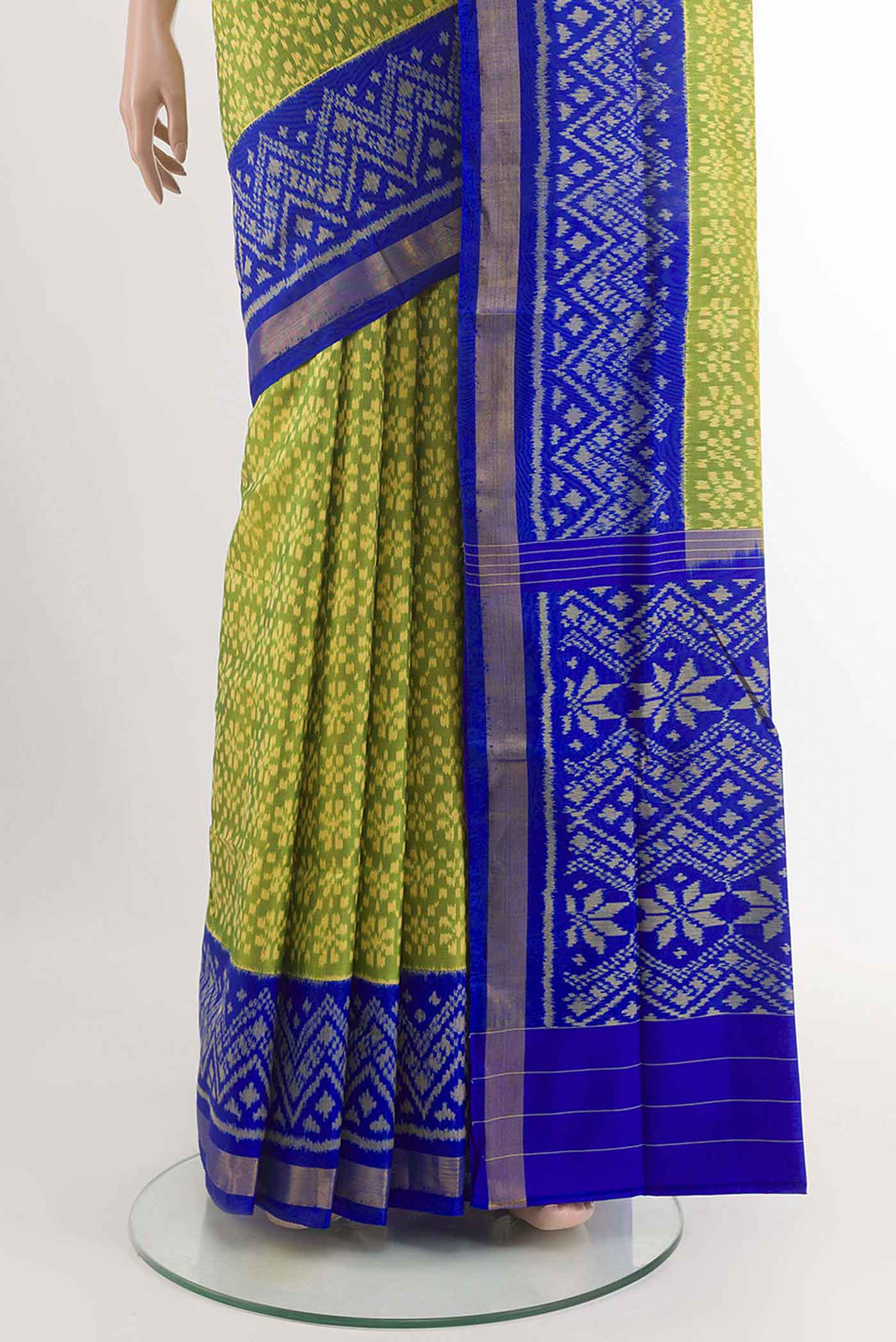 Green Rajkot Patola Silk Saree - Image 3