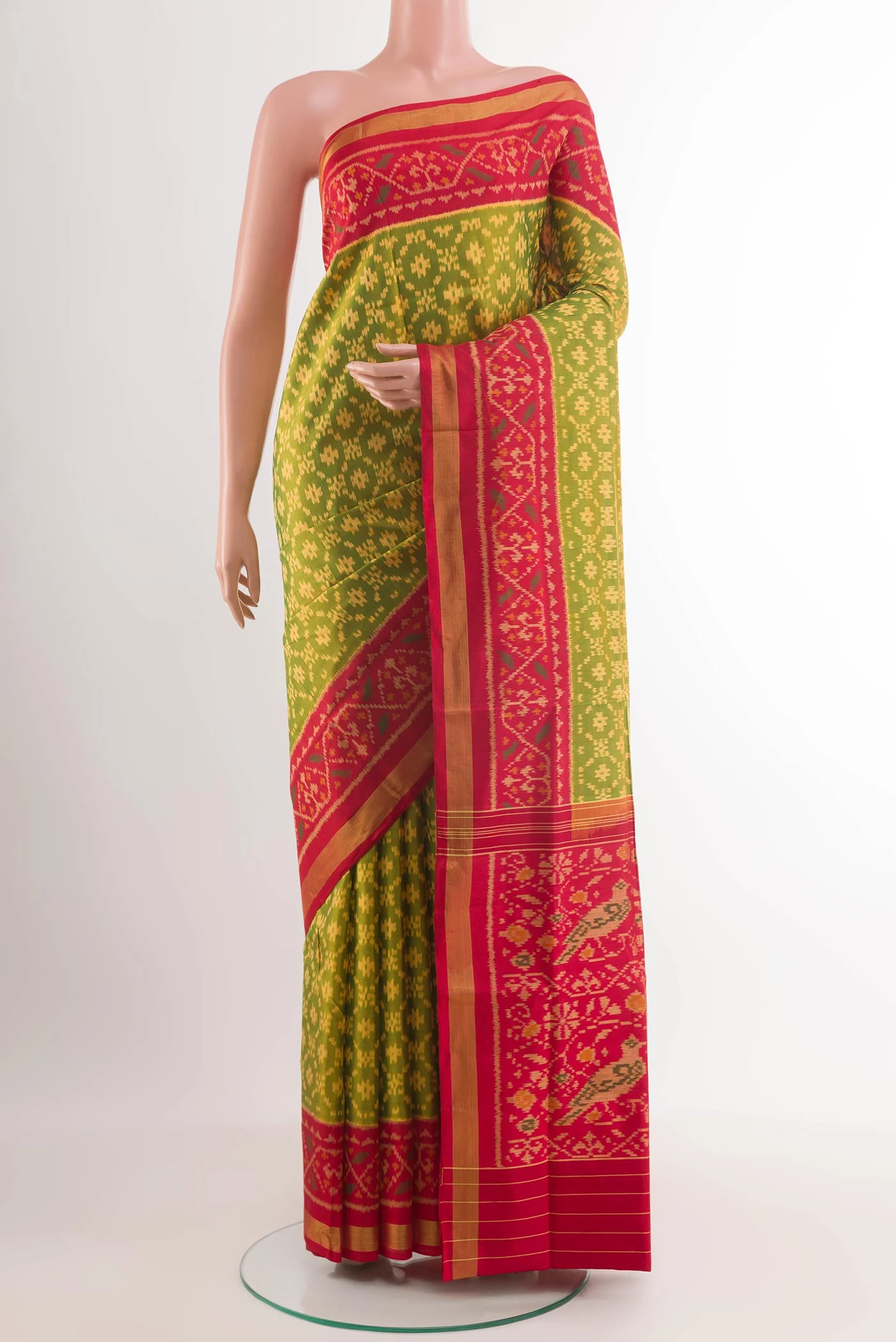 Green Rajkot Patola Silk Saree