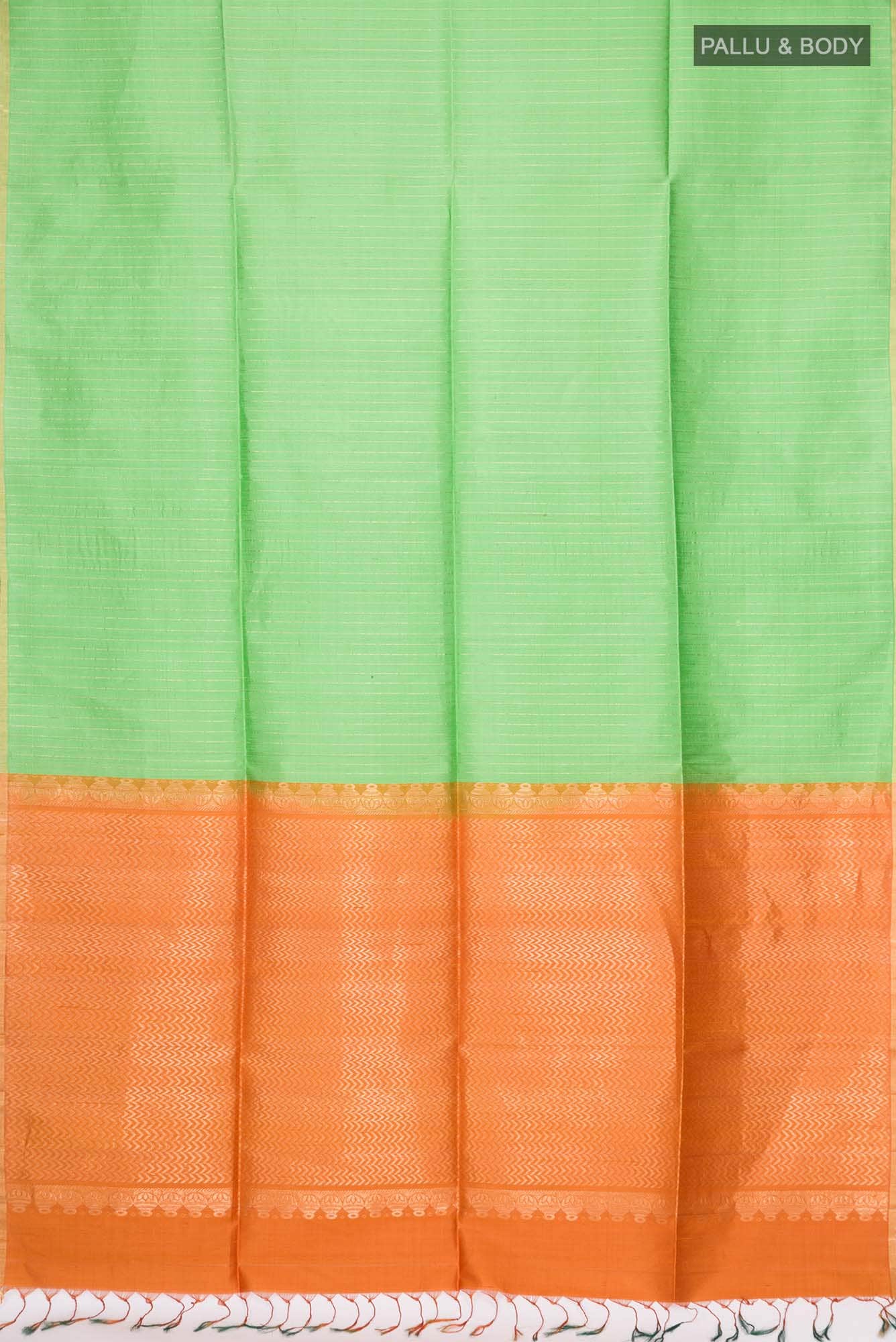 Green Raw Silk Saree - Image 3