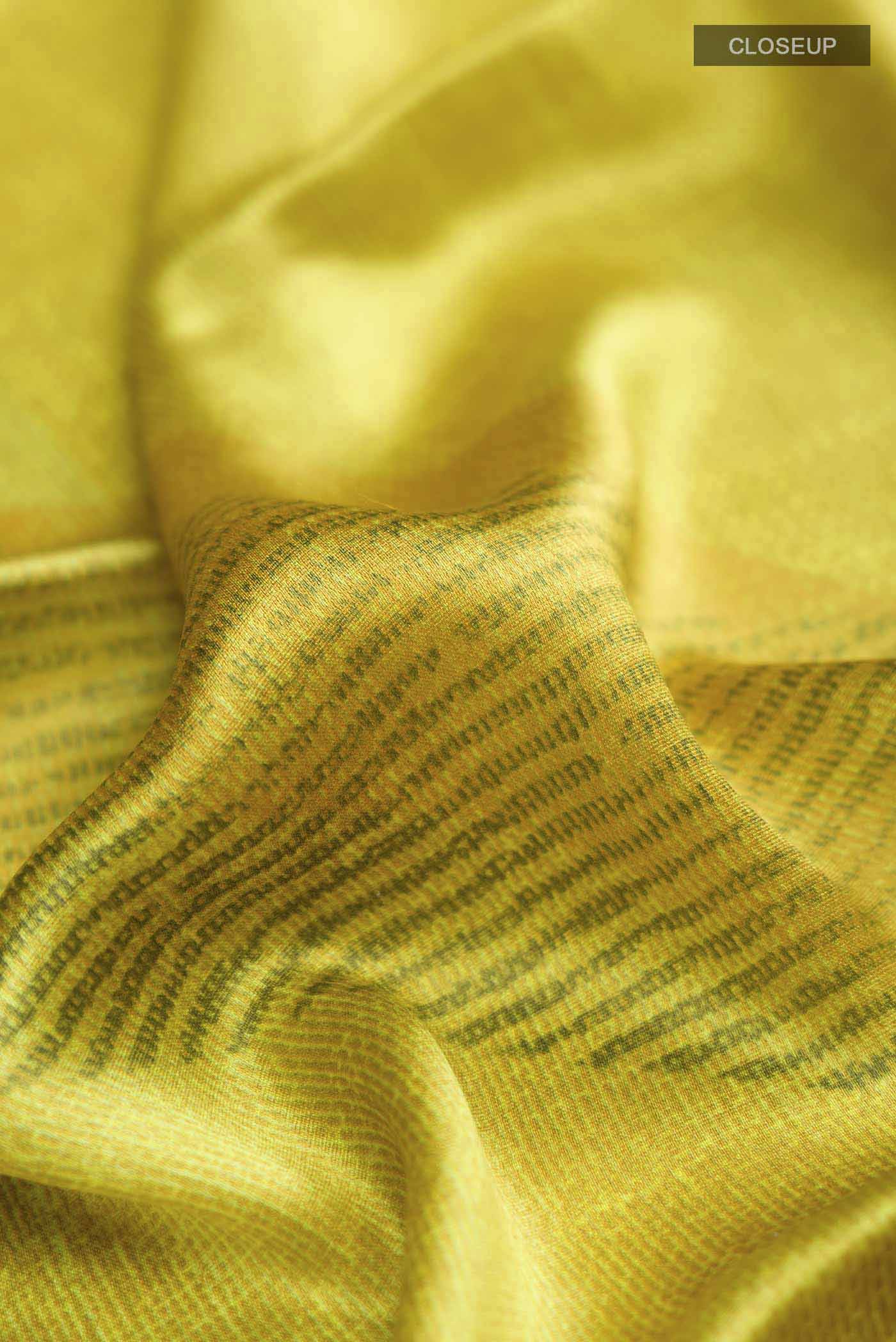 Green Satin Silk Saree - Image 2