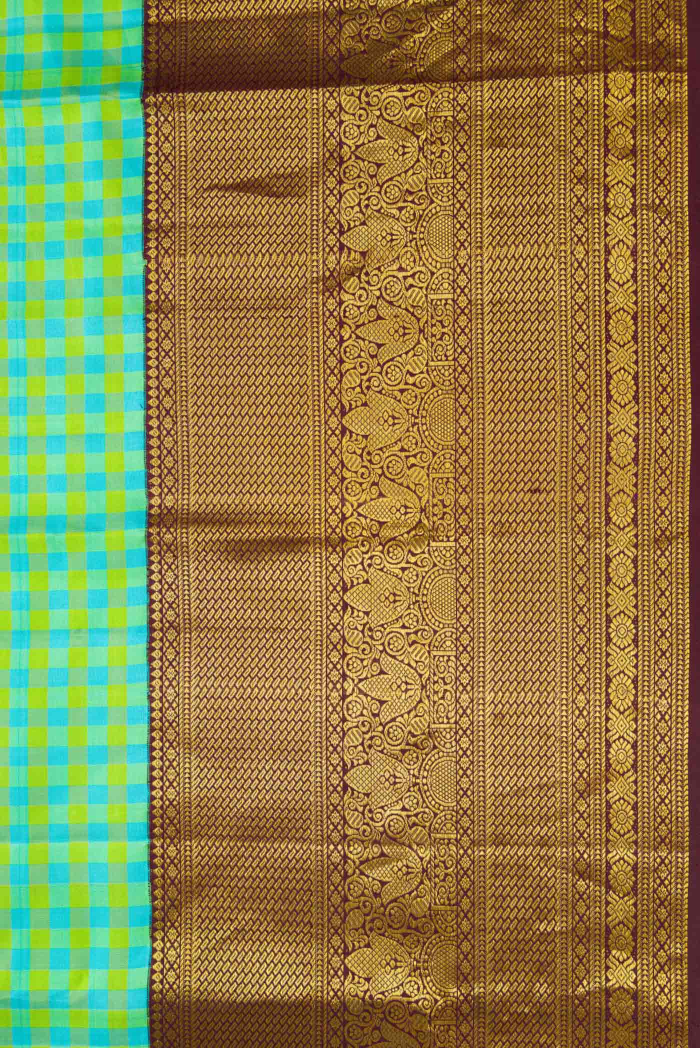 Multi Color Kanjivaram Silk Saree - Image 3