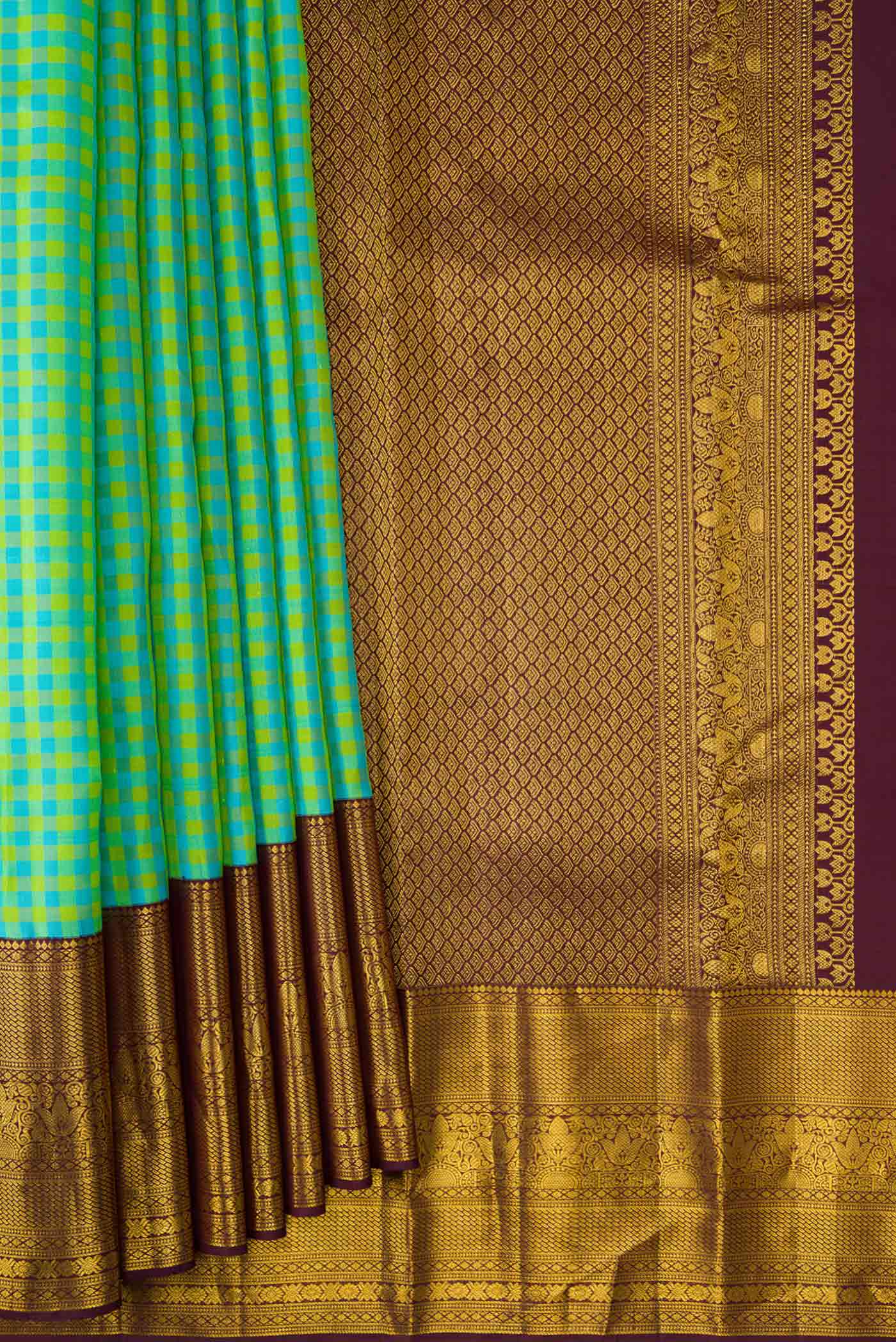 Multi Color Kanjivaram Silk Saree - Image 4