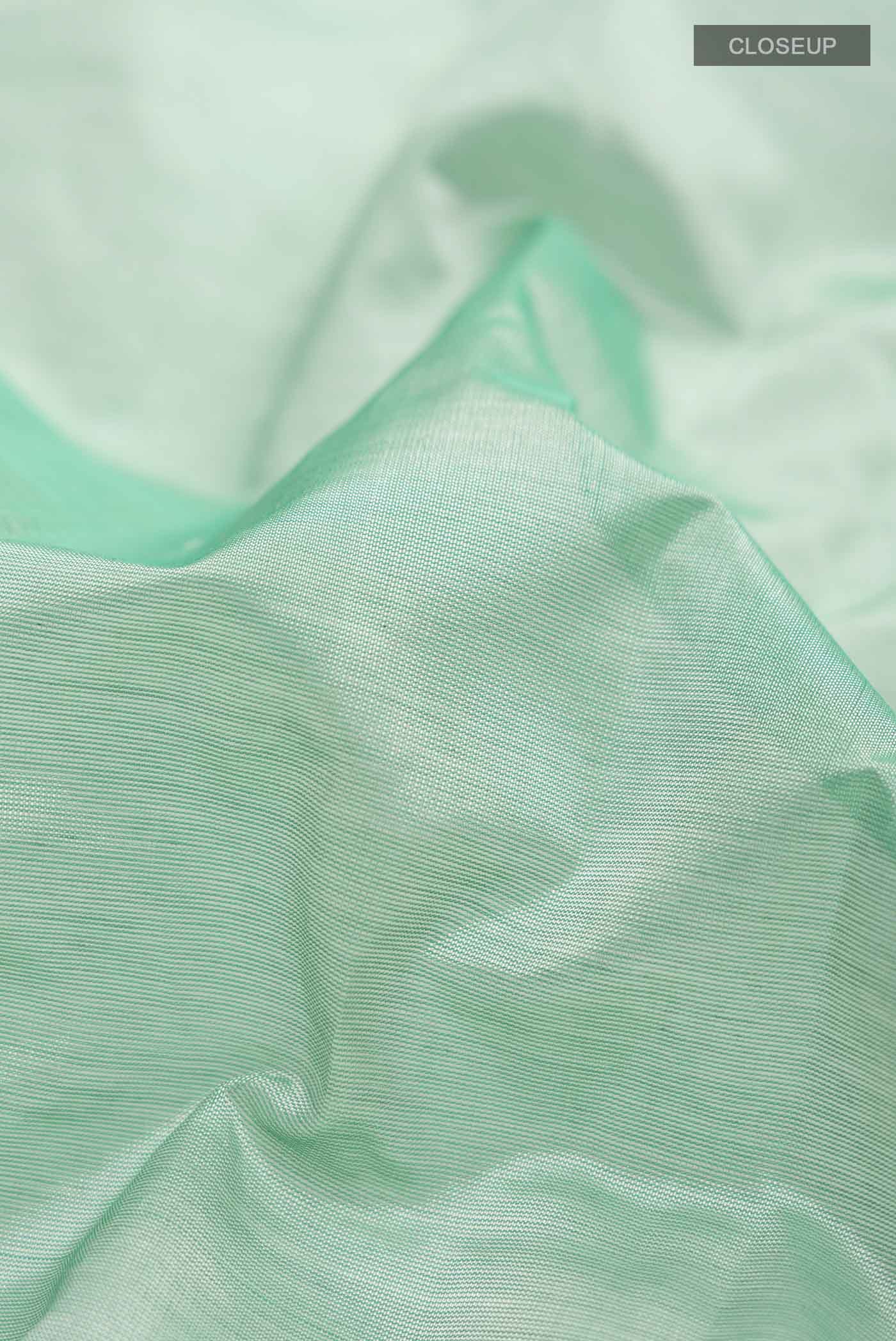 Green Silk Cotton Saree - Image 2