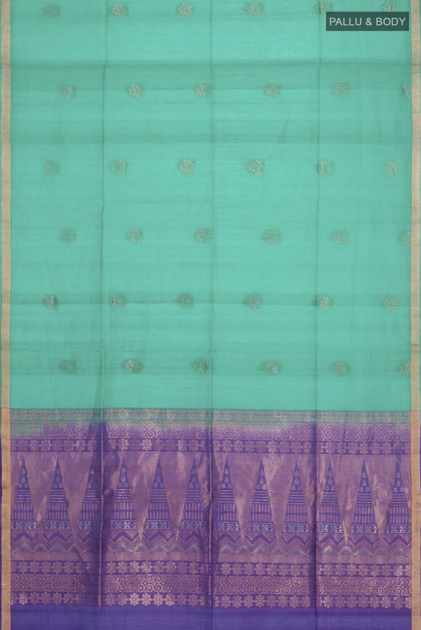 Green Silk Cotton Saree - Image 5