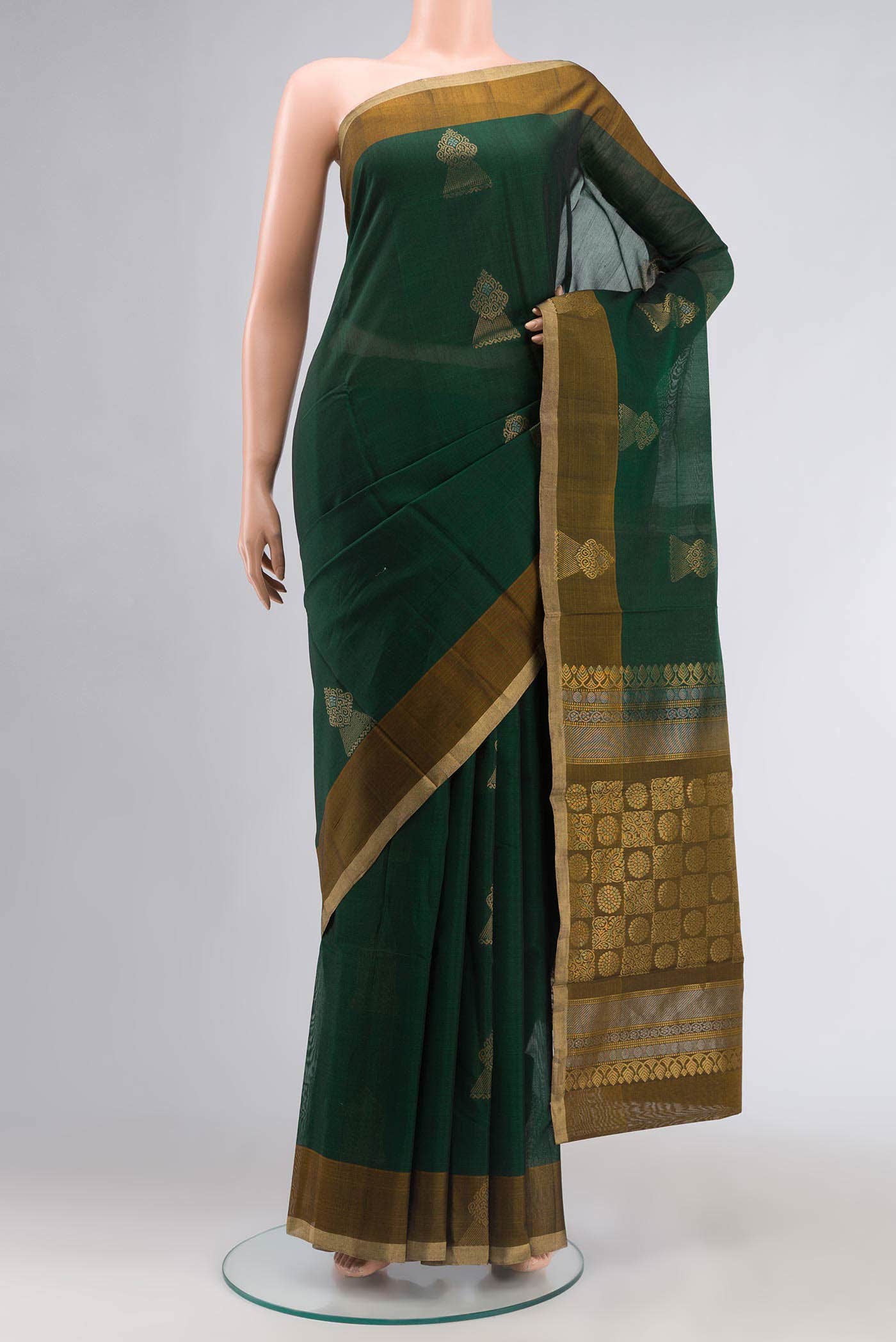 Green Silk Cotton Saree