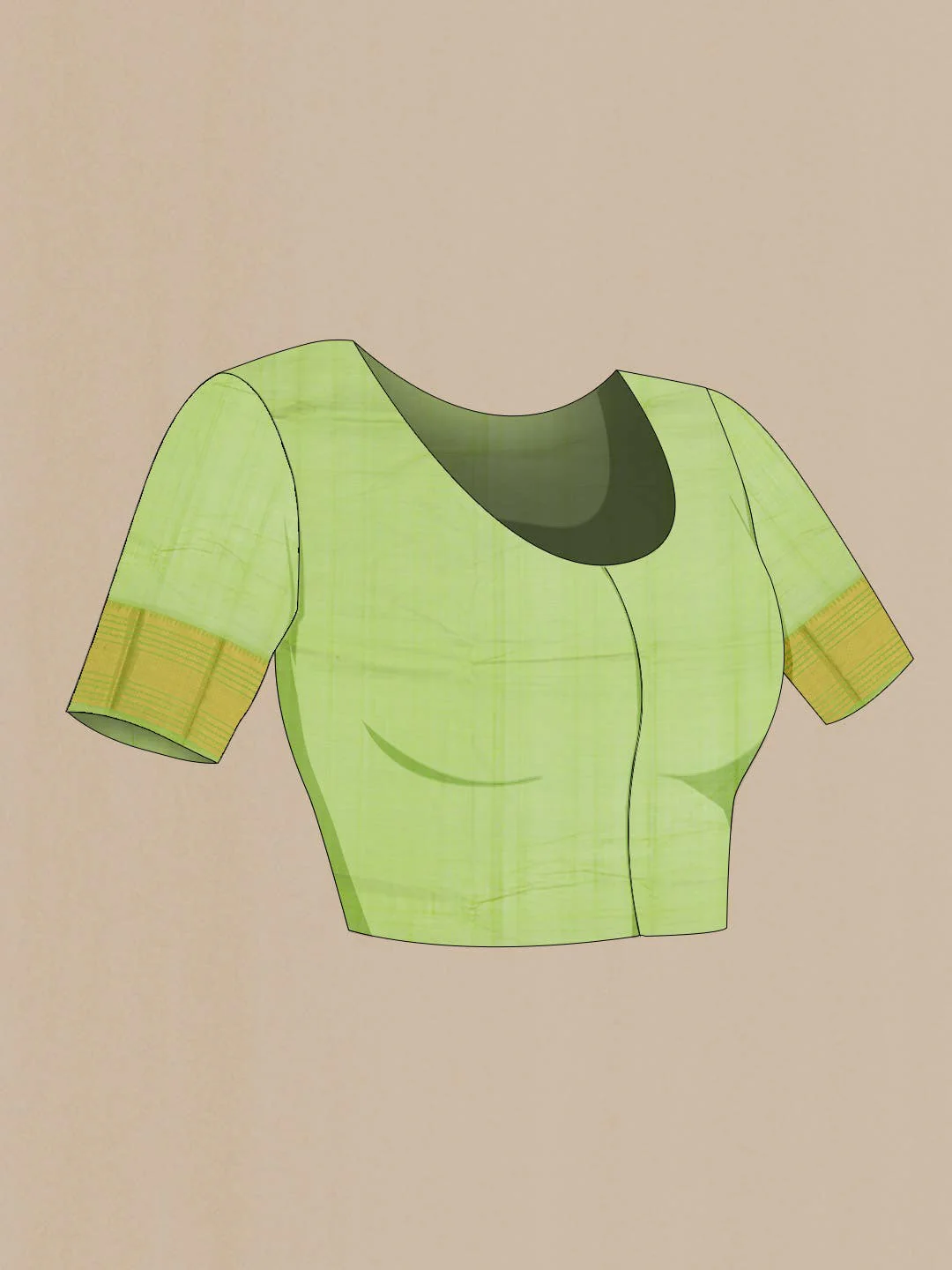 Green Silk Cotton Saree - Image 3