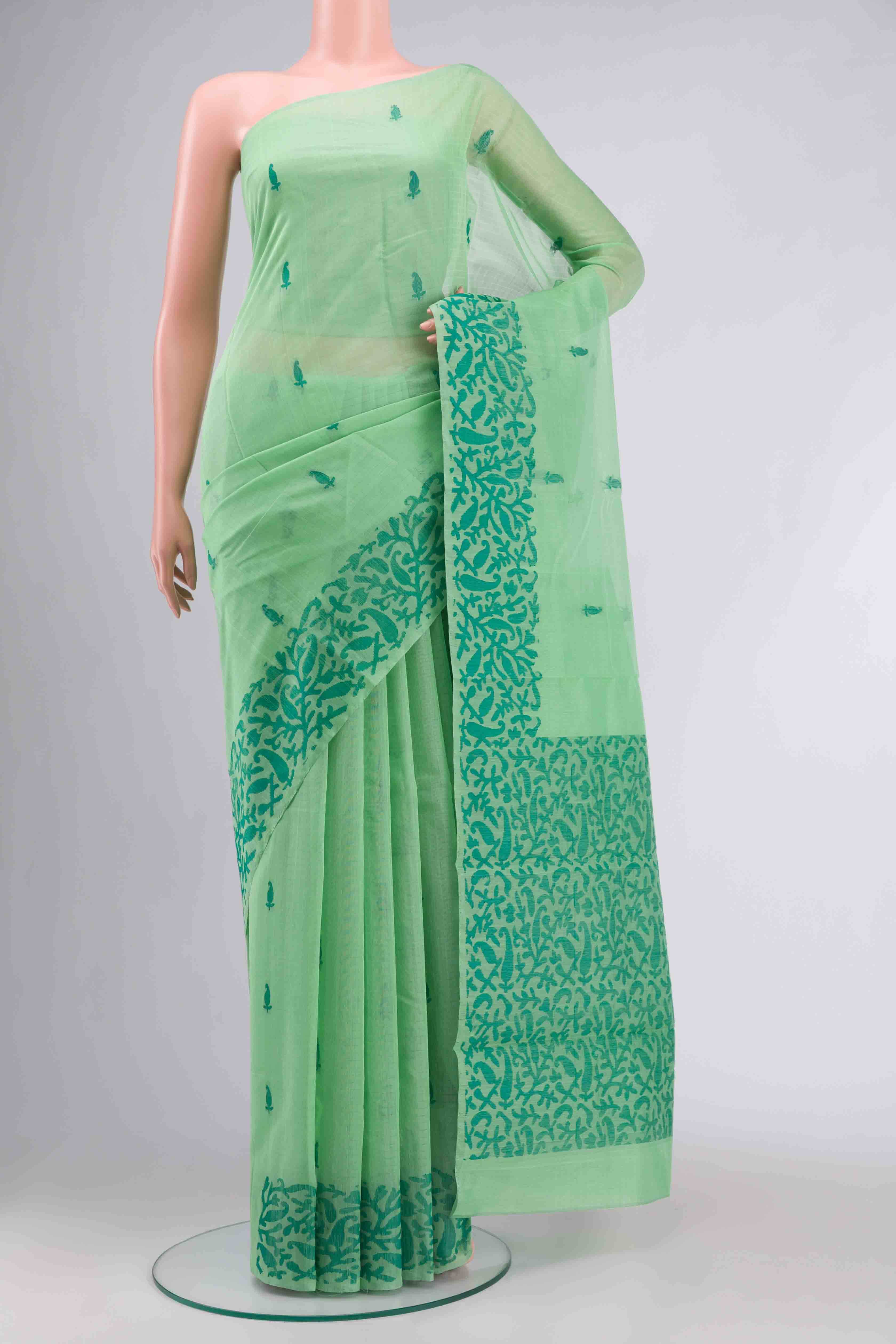 Green Silk Cotton Saree