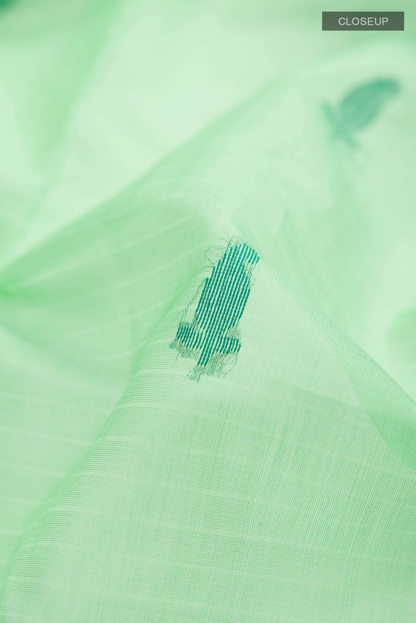 Green Silk Cotton Saree - Image 2