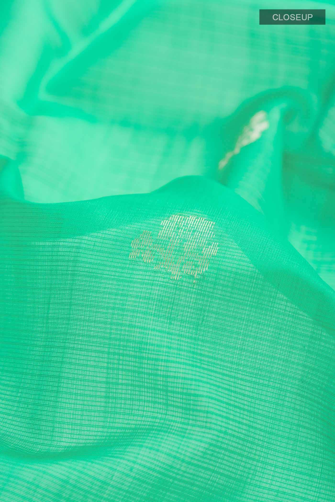 Green Silk Cotton Saree - Image 2