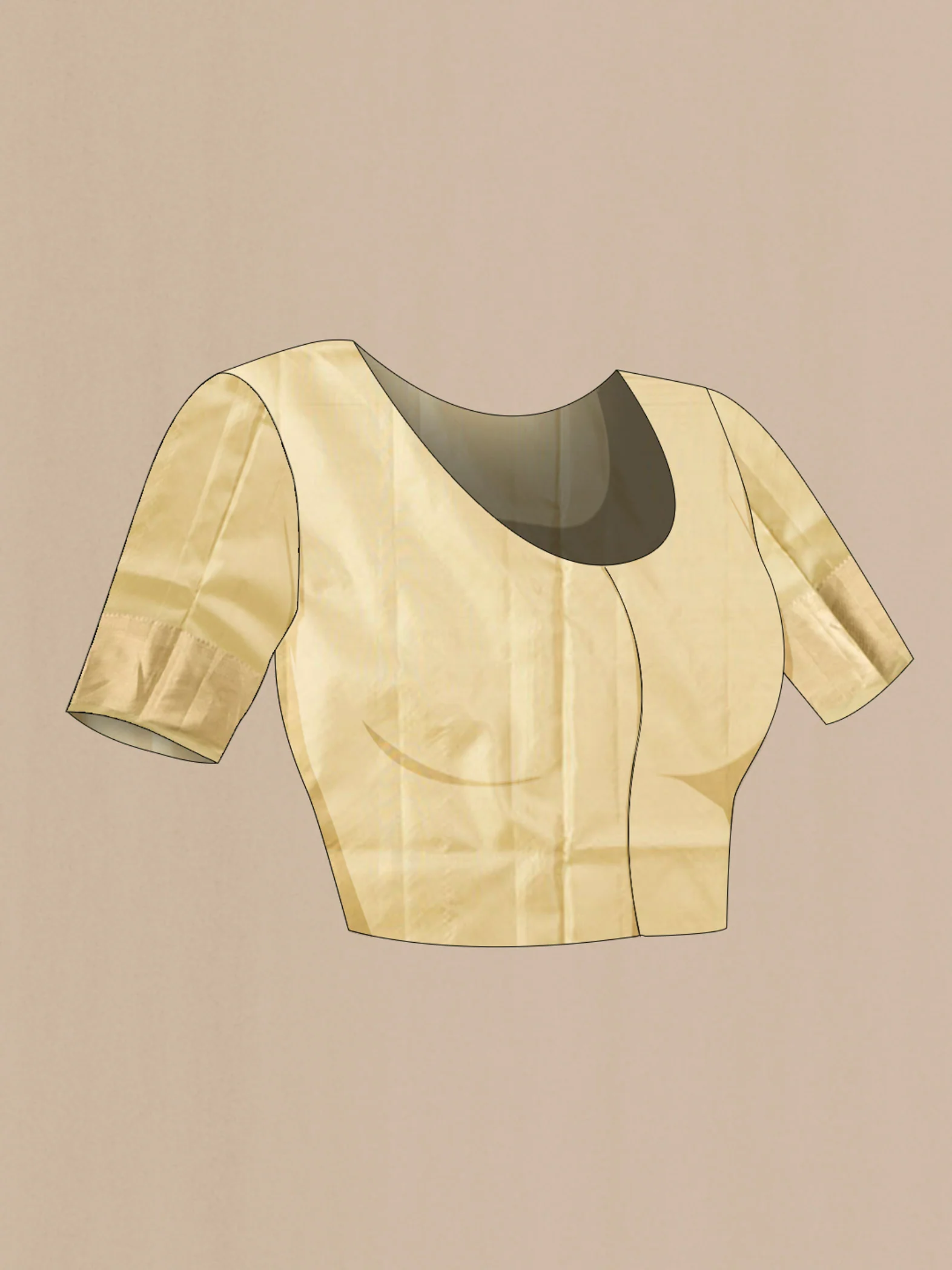 Beige Soft Silk Saree - Image 5