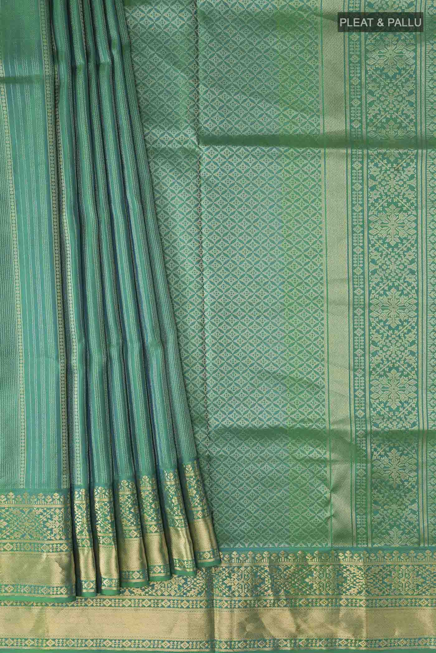 Green Soft Silk Saree - Image 4