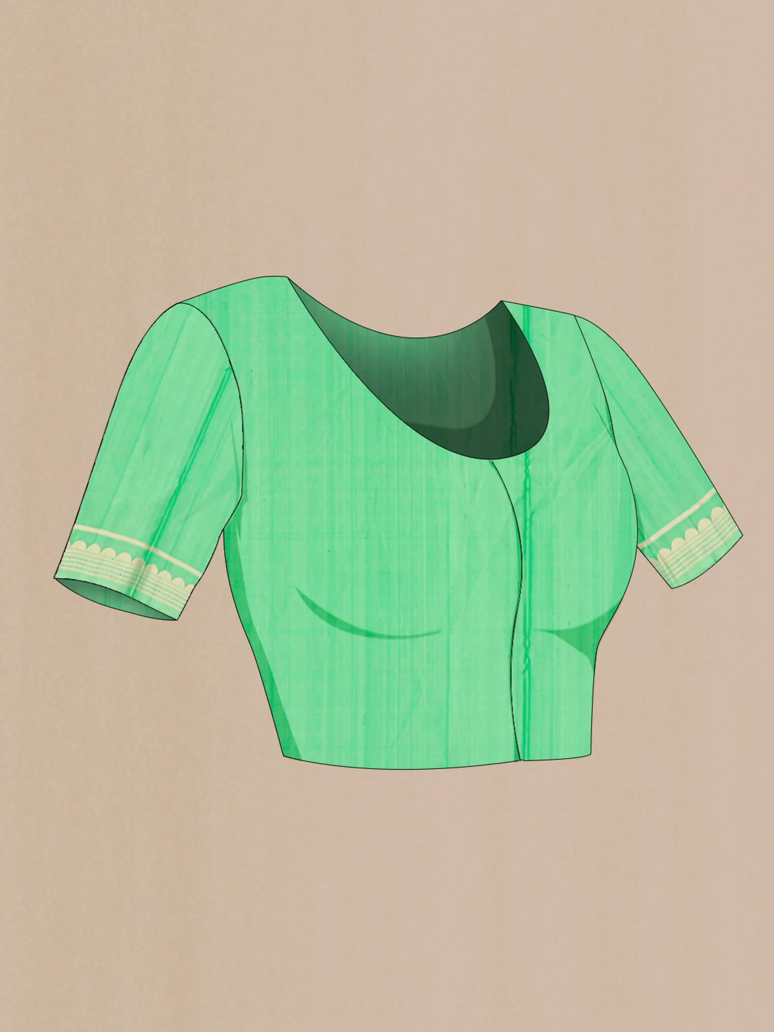 Green Soft Silk Saree - Image 5