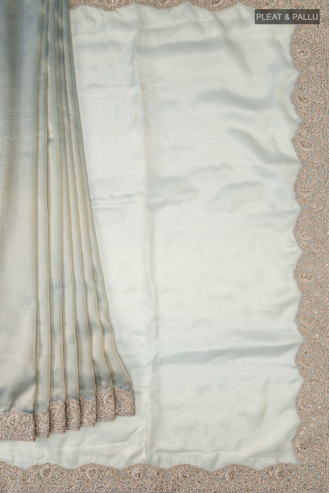 Green Tissue Silk Saree - Image 2