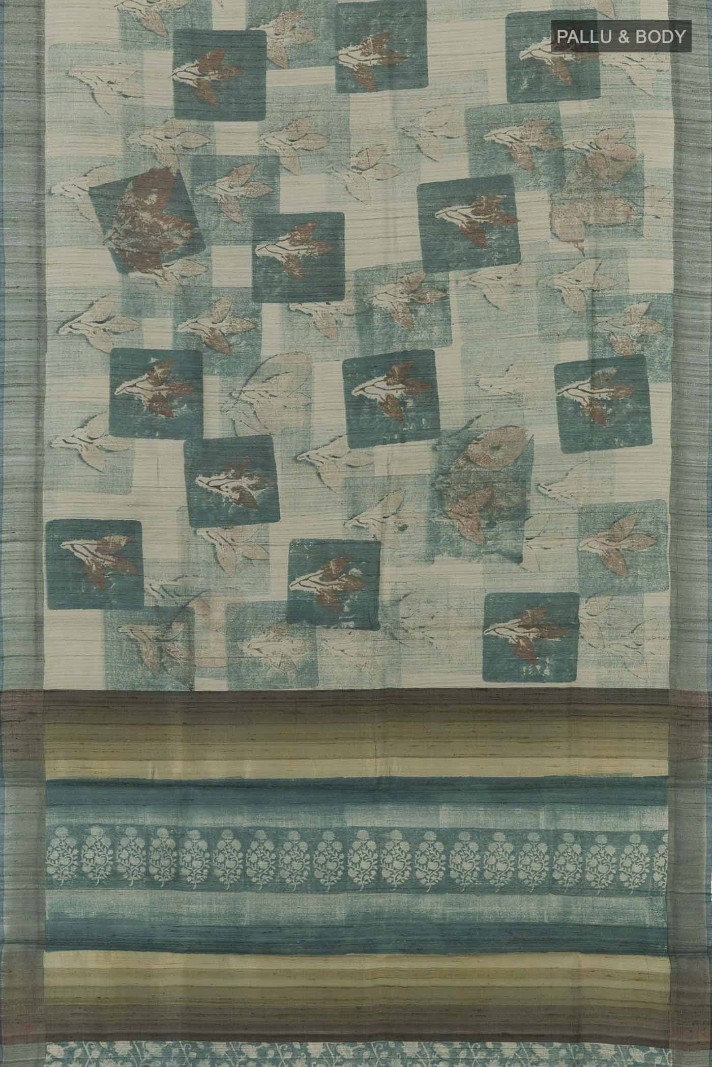 Green Tussar Saree - Image 4