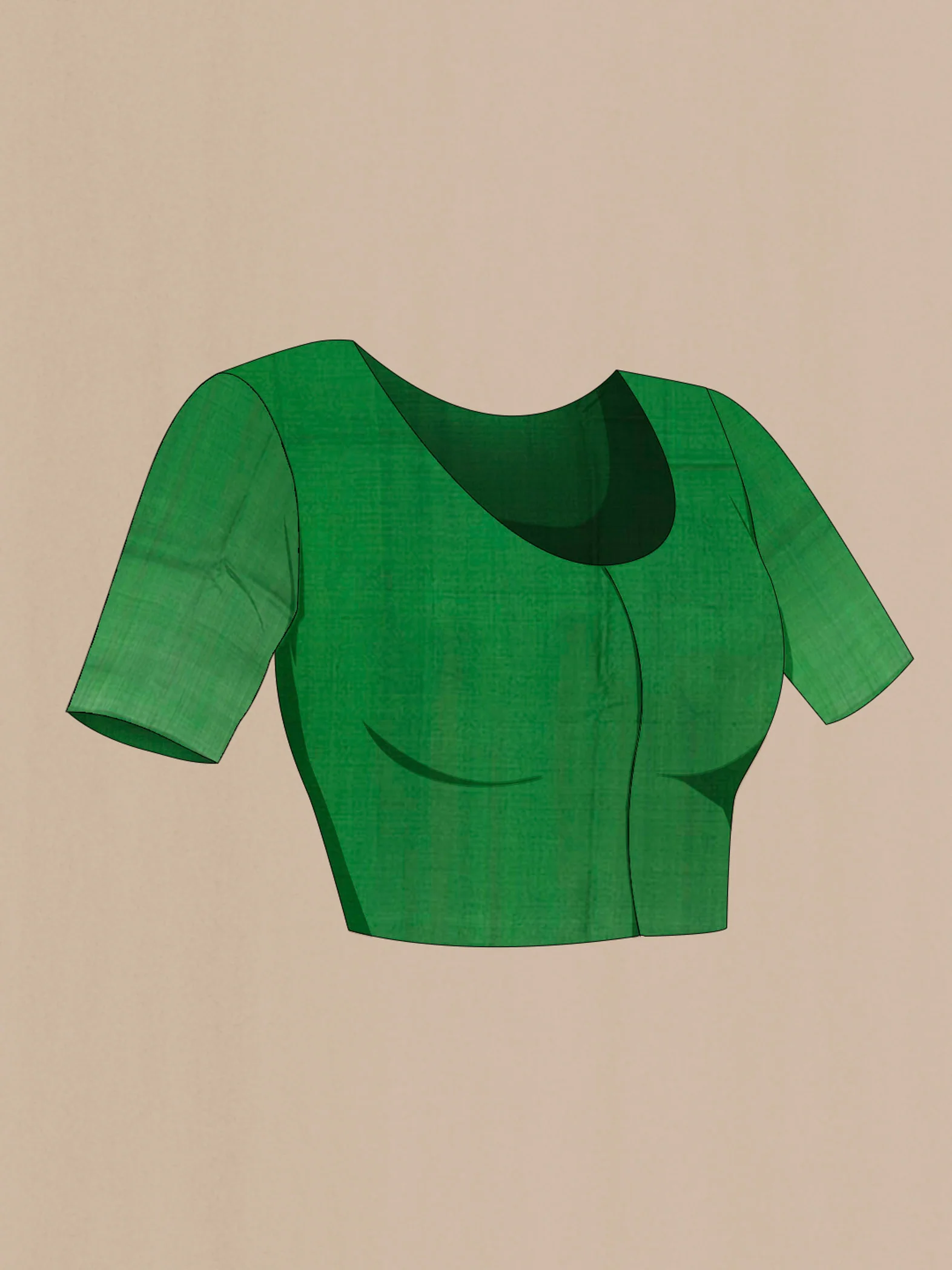 Green Tussar Silk Saree - Image 2