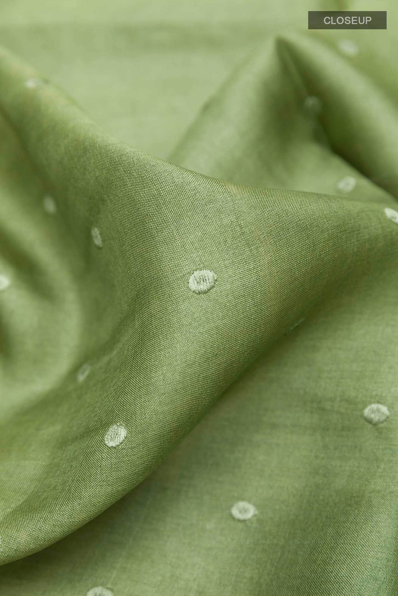 Green Tussar Saree - Image 3