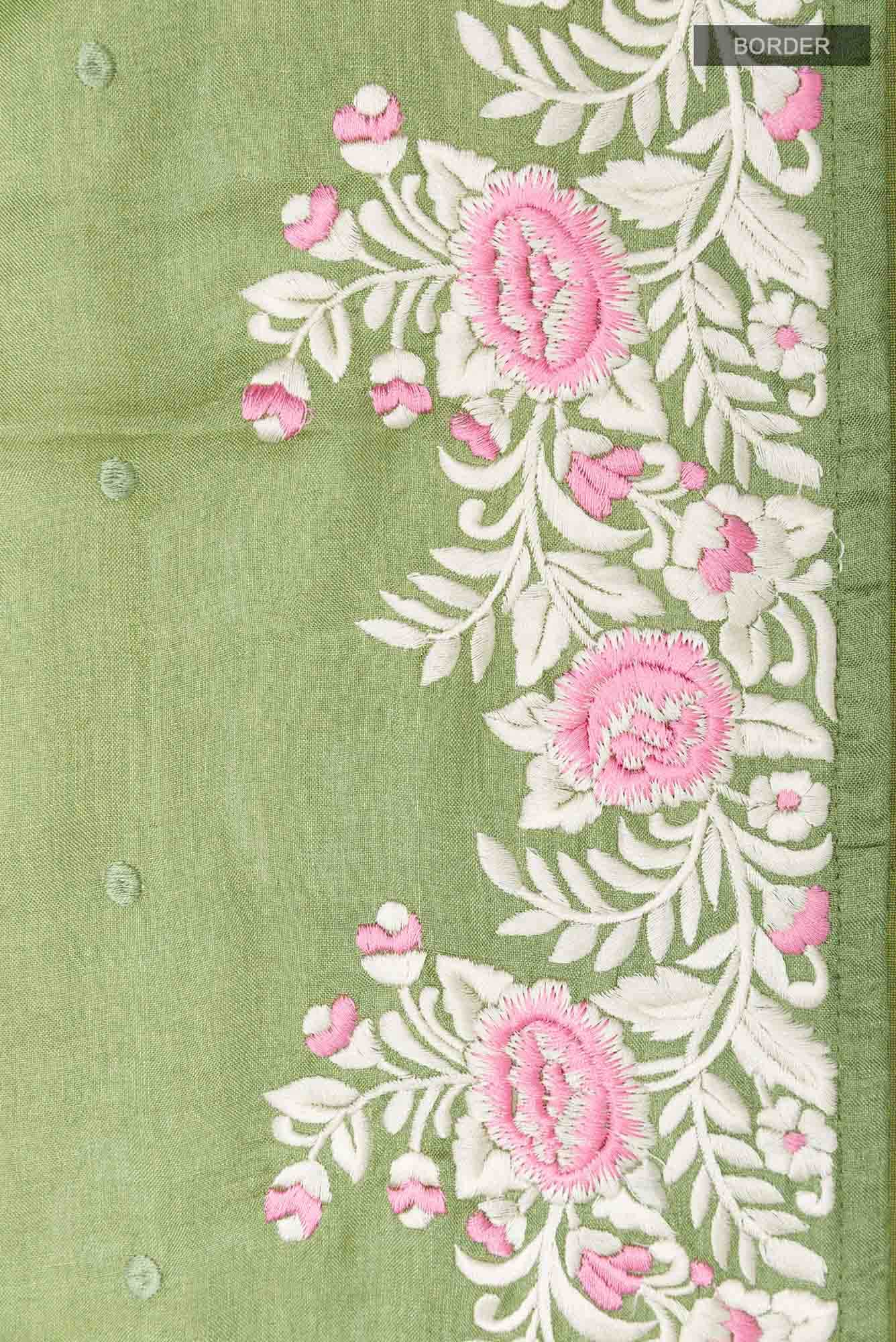 Green Tussar Saree - Image 5