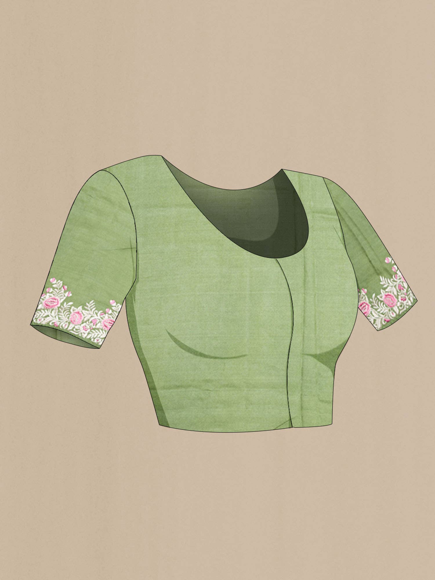 Green Tussar Saree - Image 6