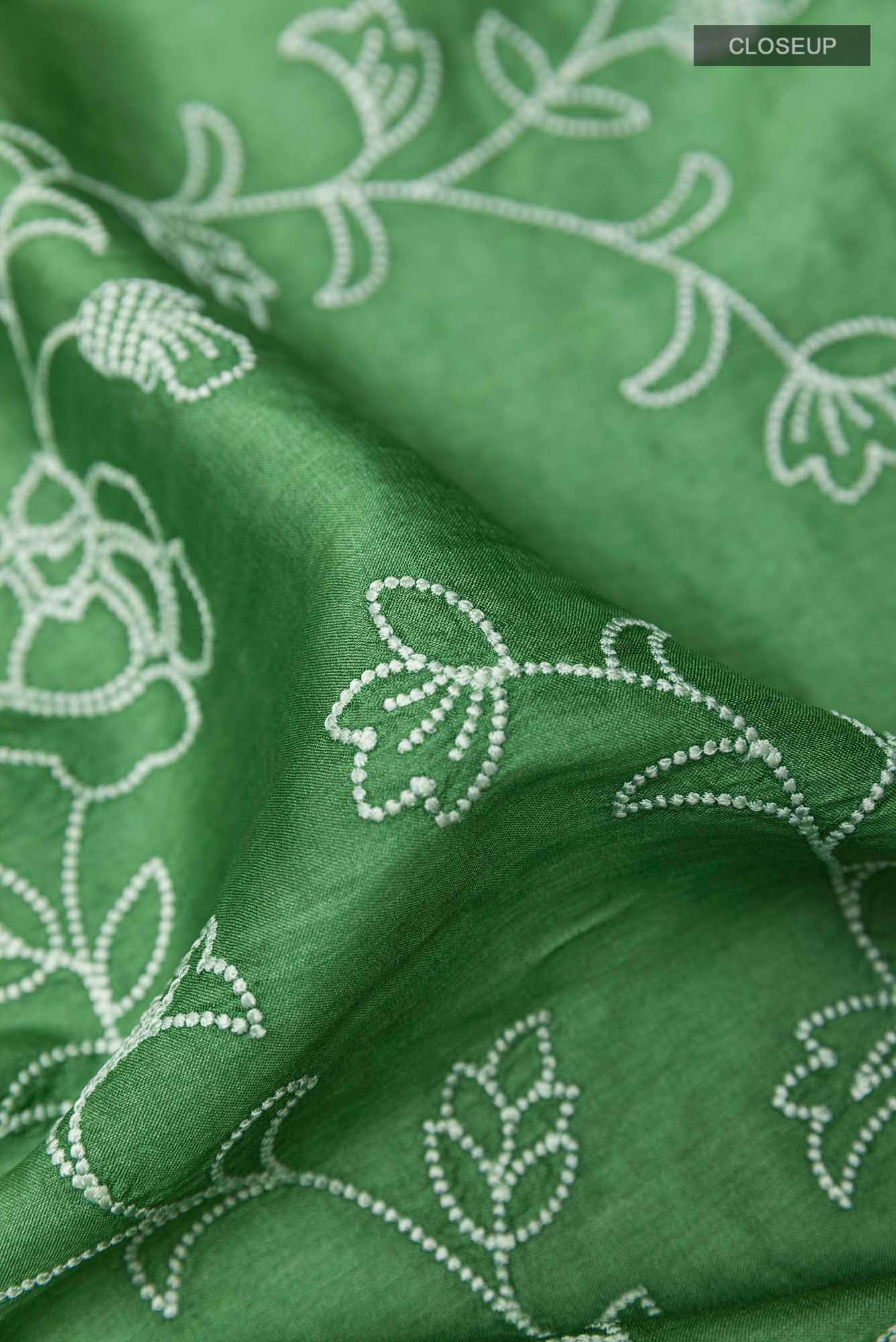 Green Tussar Saree - Image 2