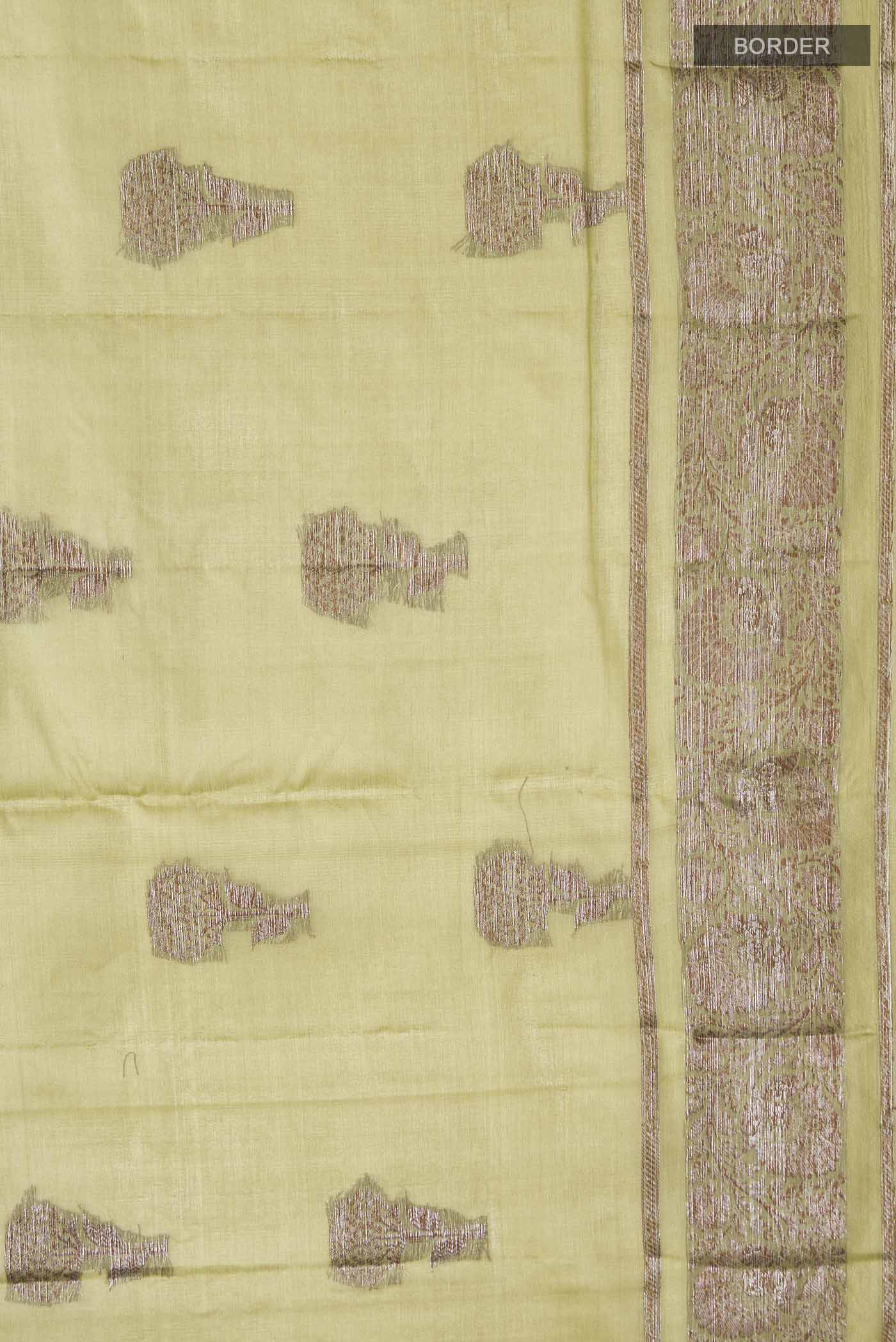 Green Tussar Silk Saree - Image 3